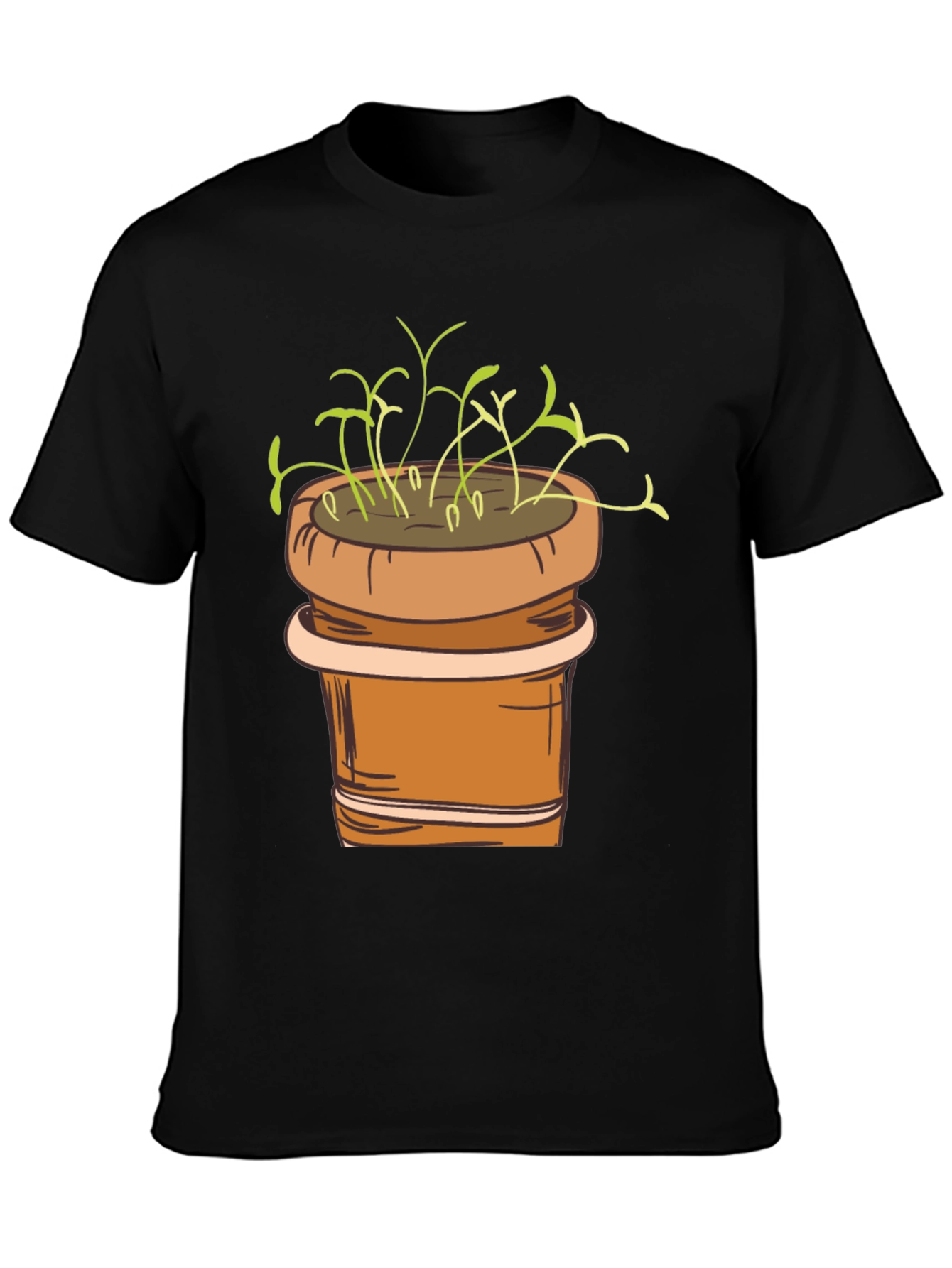 Plant Pot Graphic Tee - Black Unisex T-Shirt