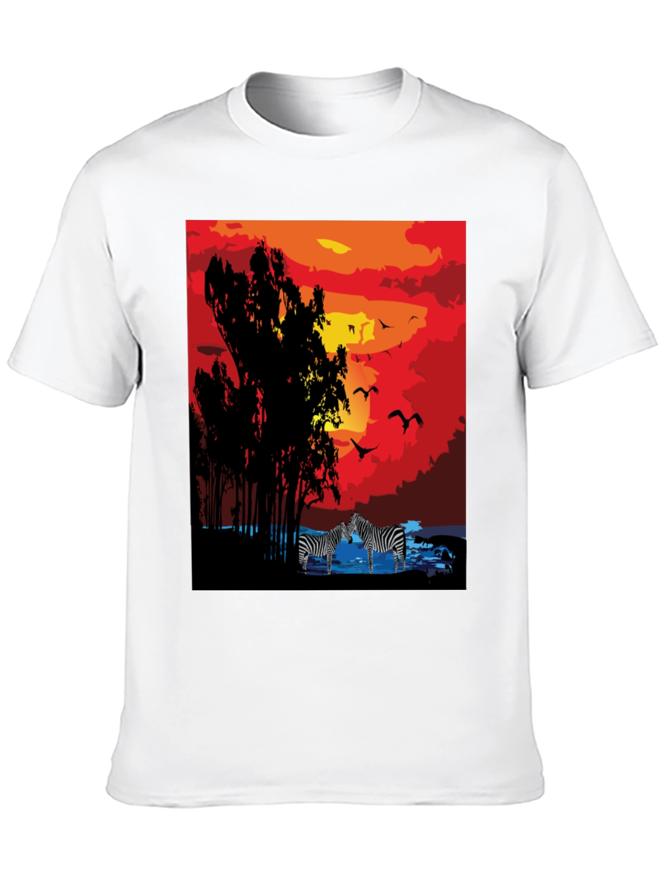 Sunset Zebra Graphic T-Shirt