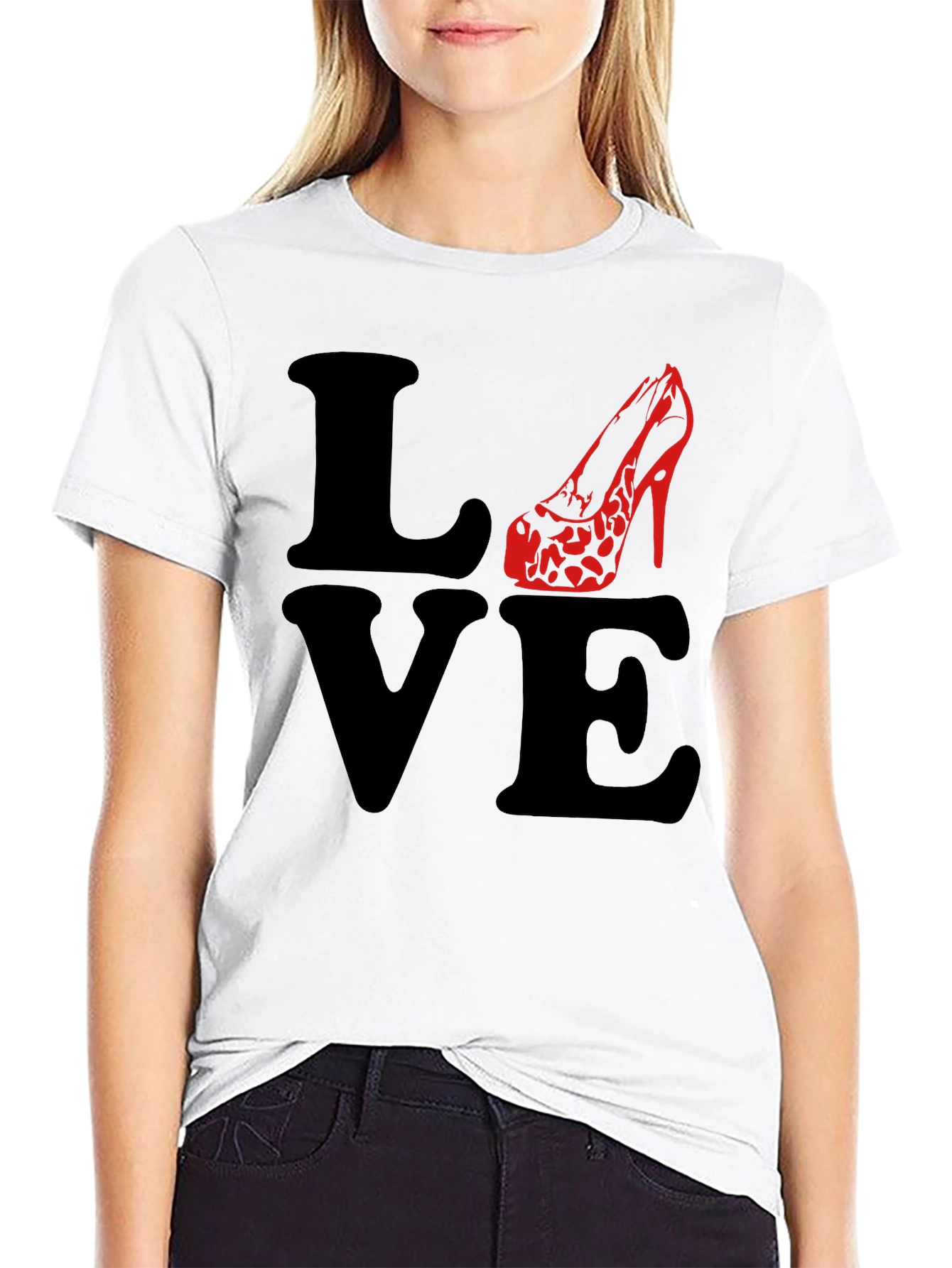 Love High Heel T-Shirt - Black