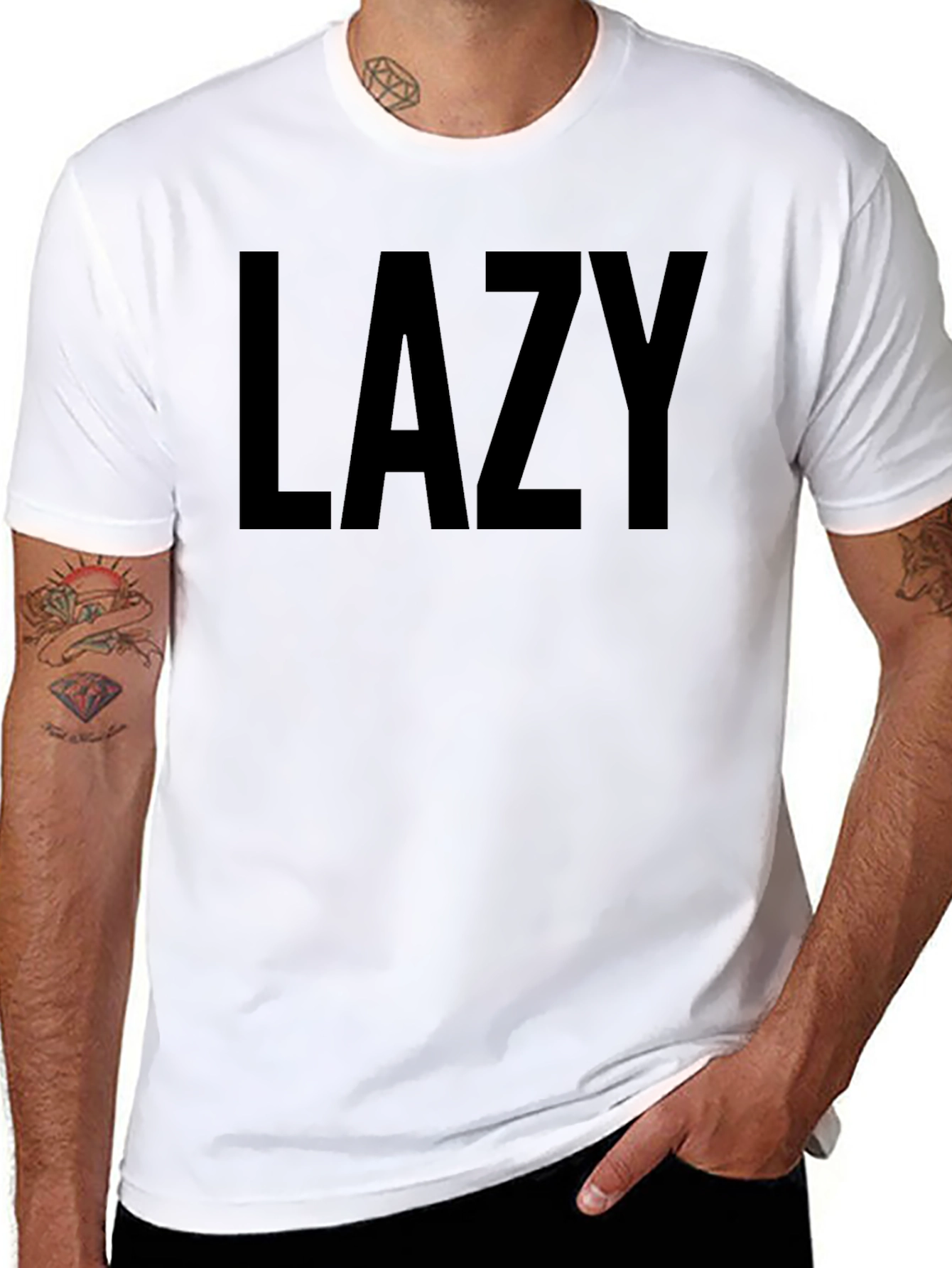 Lazy Graphic Tee - Black Comfort Fit T-Shirt