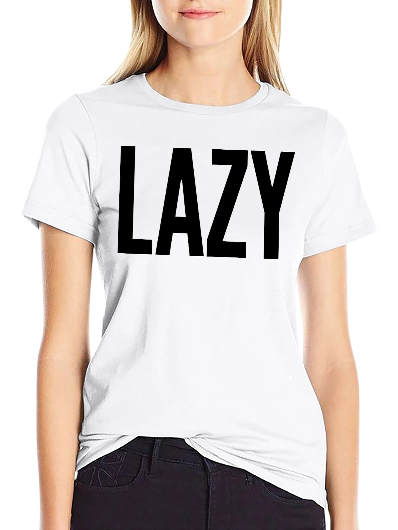 Lazy Graphic Tee - Black Comfort Fit T-Shirt