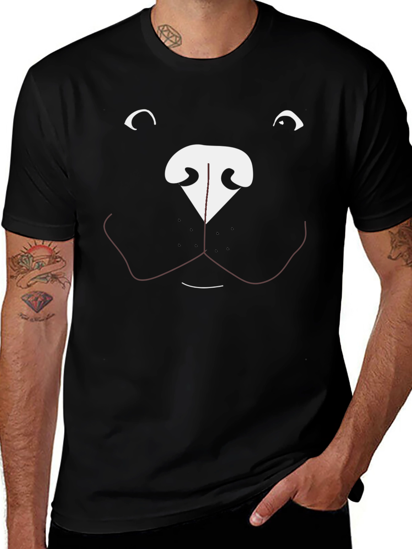 Funny Dog Face Graphic T-Shirt