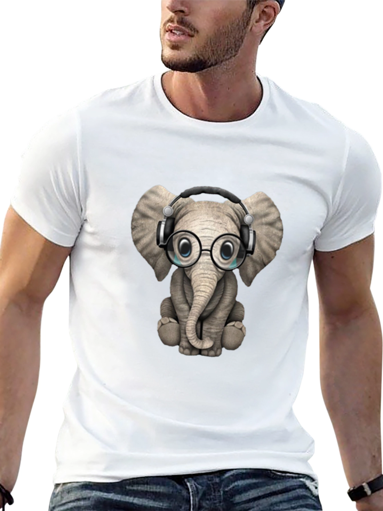 Elephant Wearing Glasses T-Shirt - Unisex