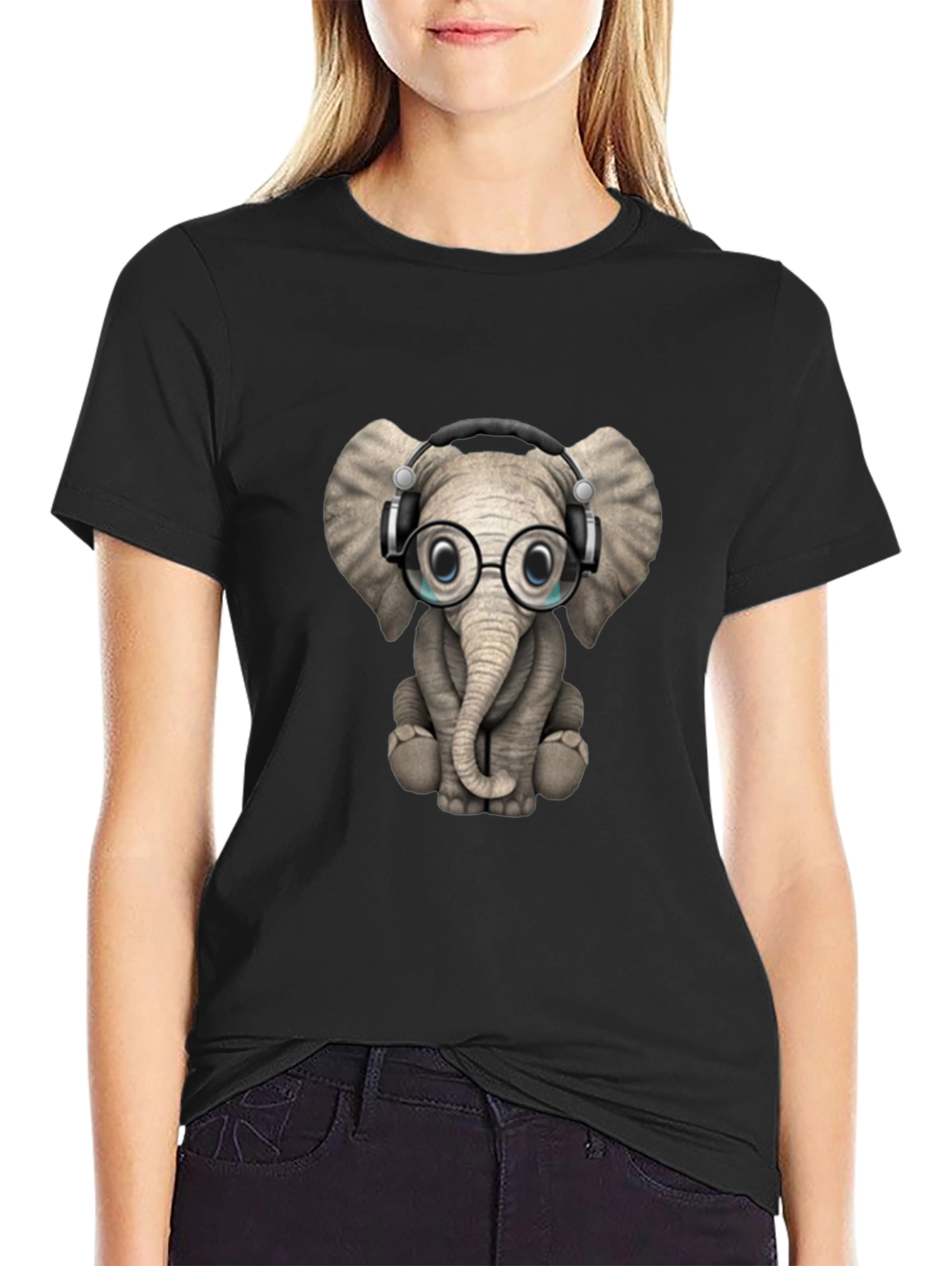 Elephant Wearing Glasses T-Shirt - Unisex