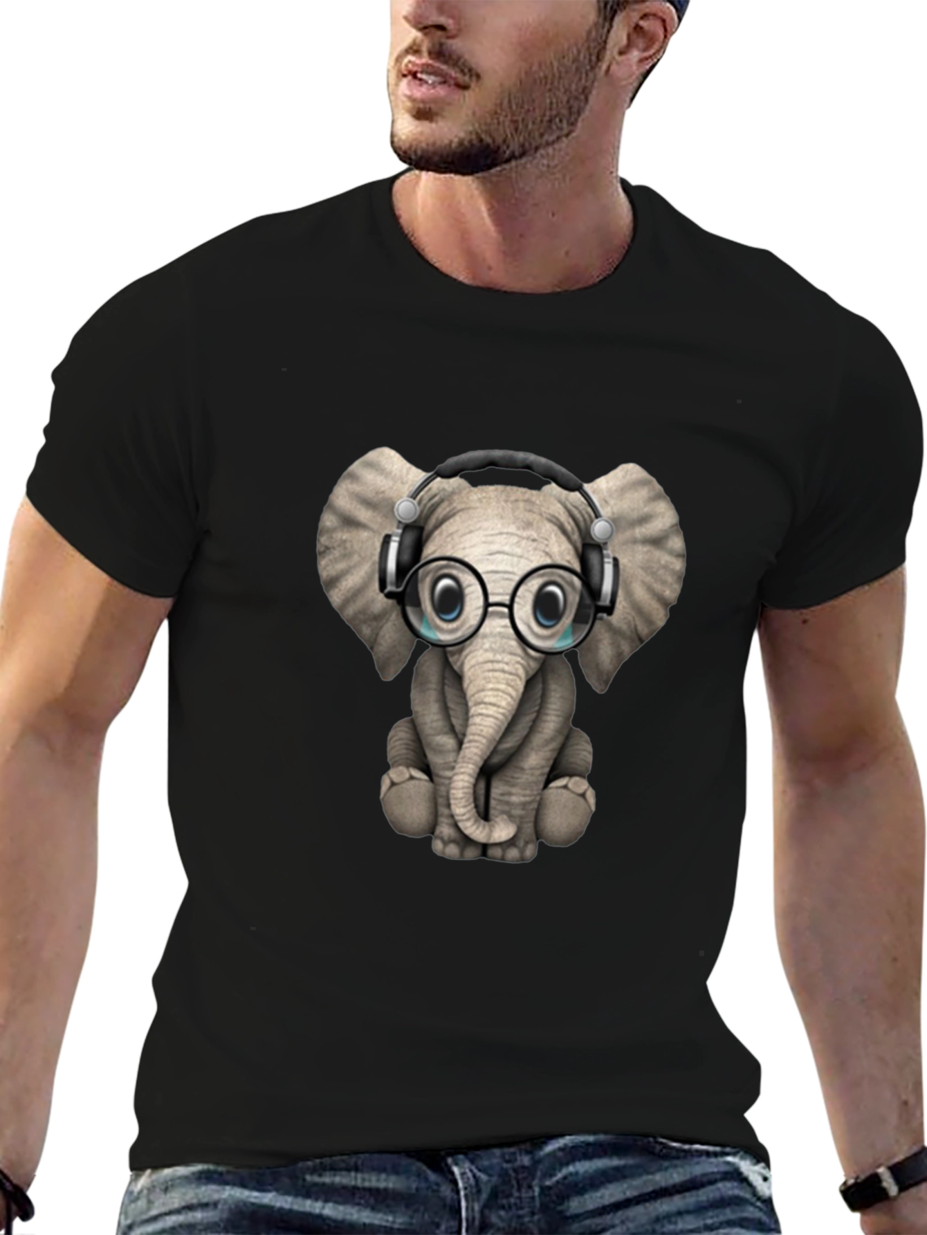 Elephant Wearing Glasses T-Shirt - Unisex
