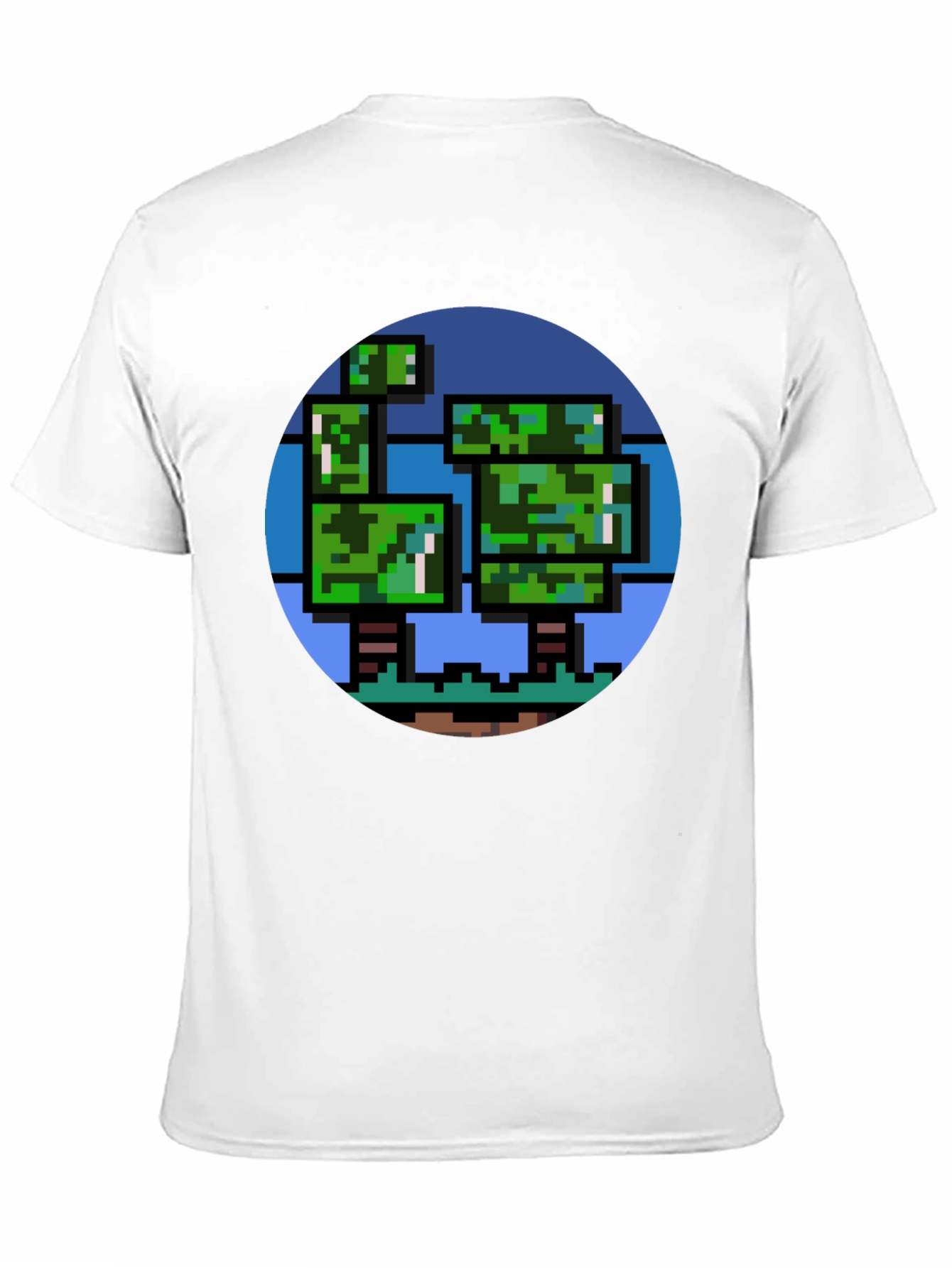 Pixelated Tree Graphic Tee - Retro Style
