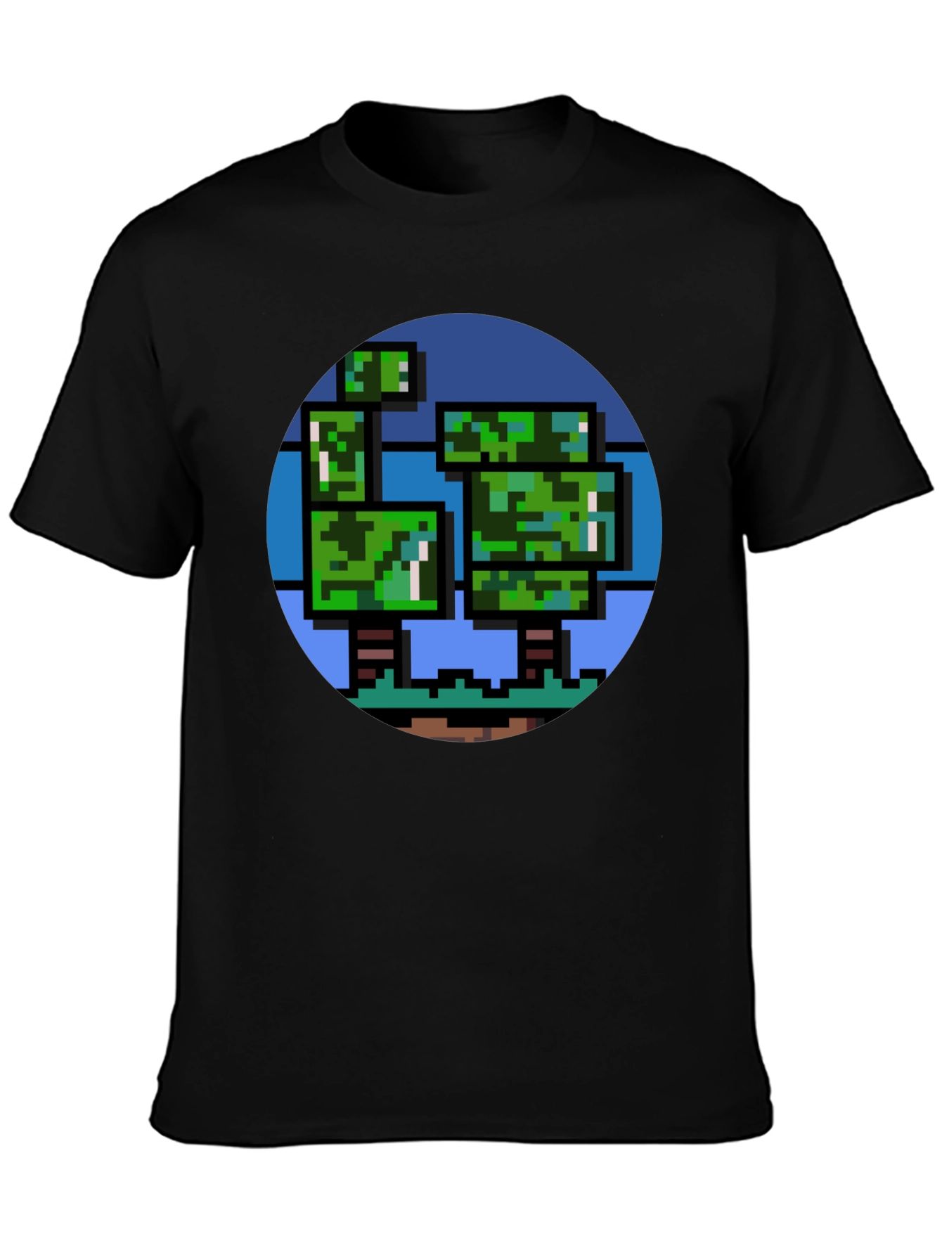 Pixelated Tree Graphic Tee - Retro Style