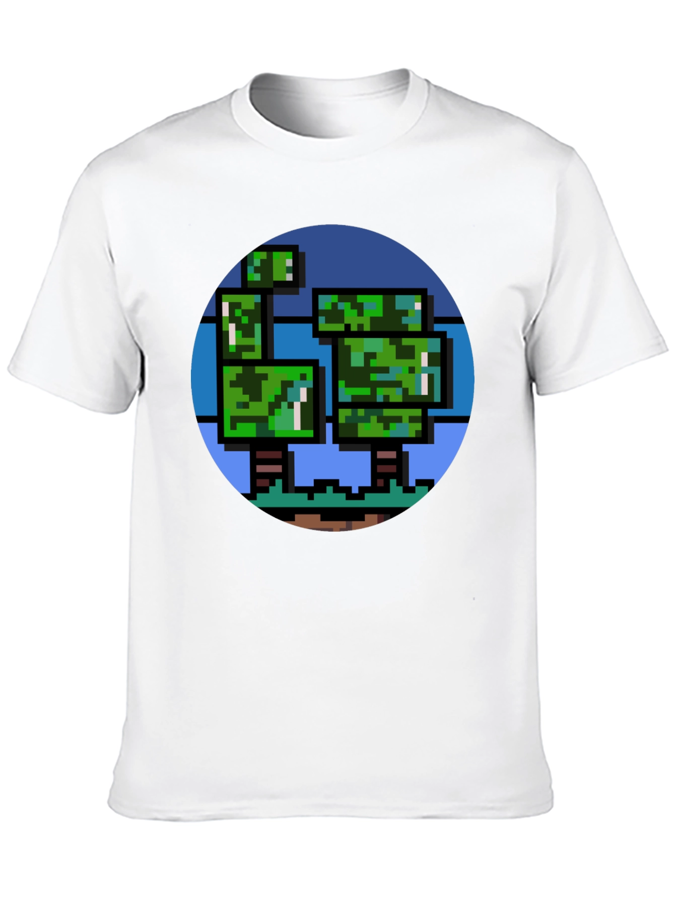 Pixelated Tree Graphic Tee - Retro Style