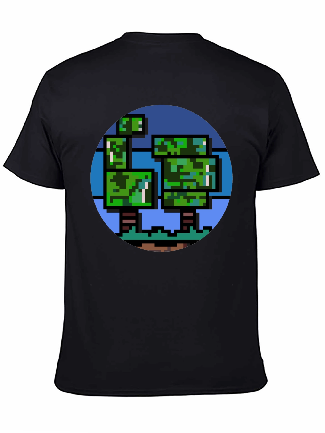Pixelated Tree Graphic Tee - Retro Style