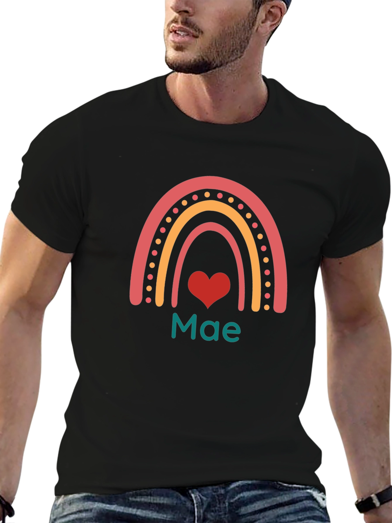 Rainbow Heart Mae T-Shirt