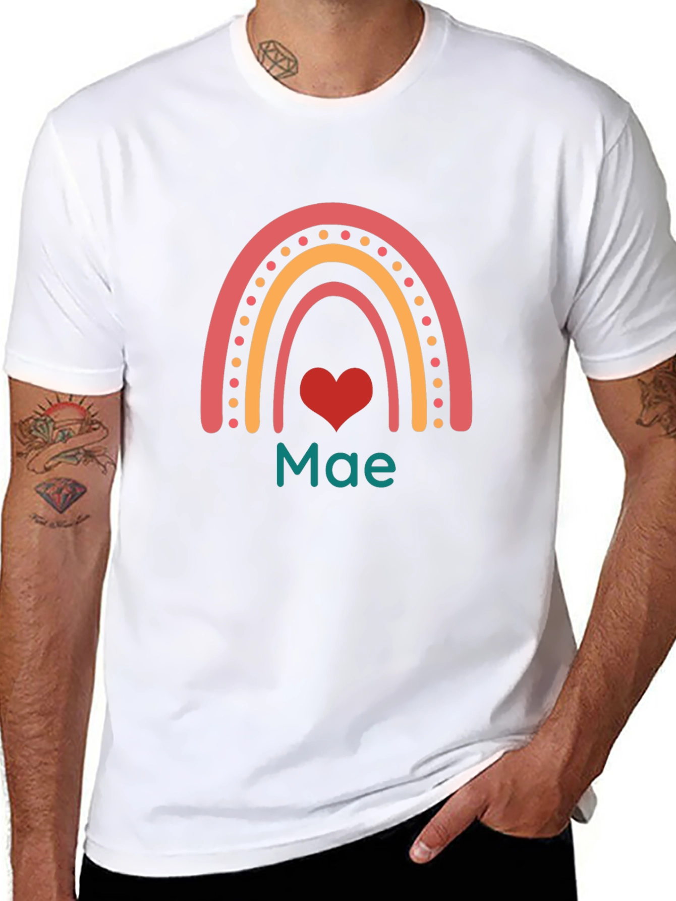 Rainbow Heart Mae T-Shirt