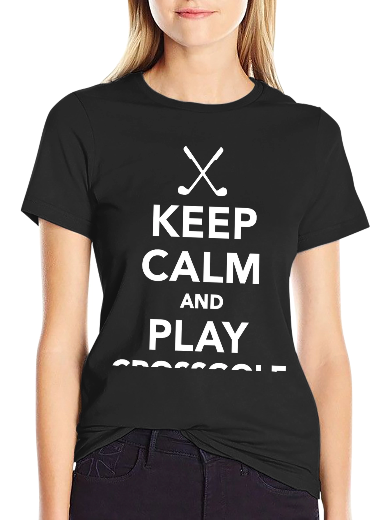 Keep Calm & Play Crossgolf T-Shirt - Black Tee