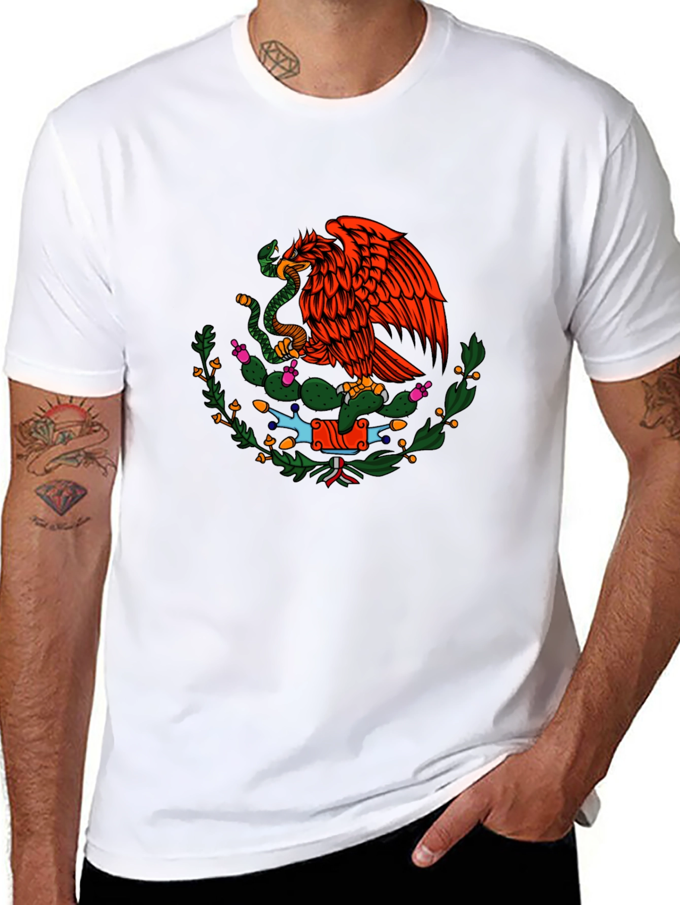 Mexican Eagle T-Shirt - Black Graphic Tee