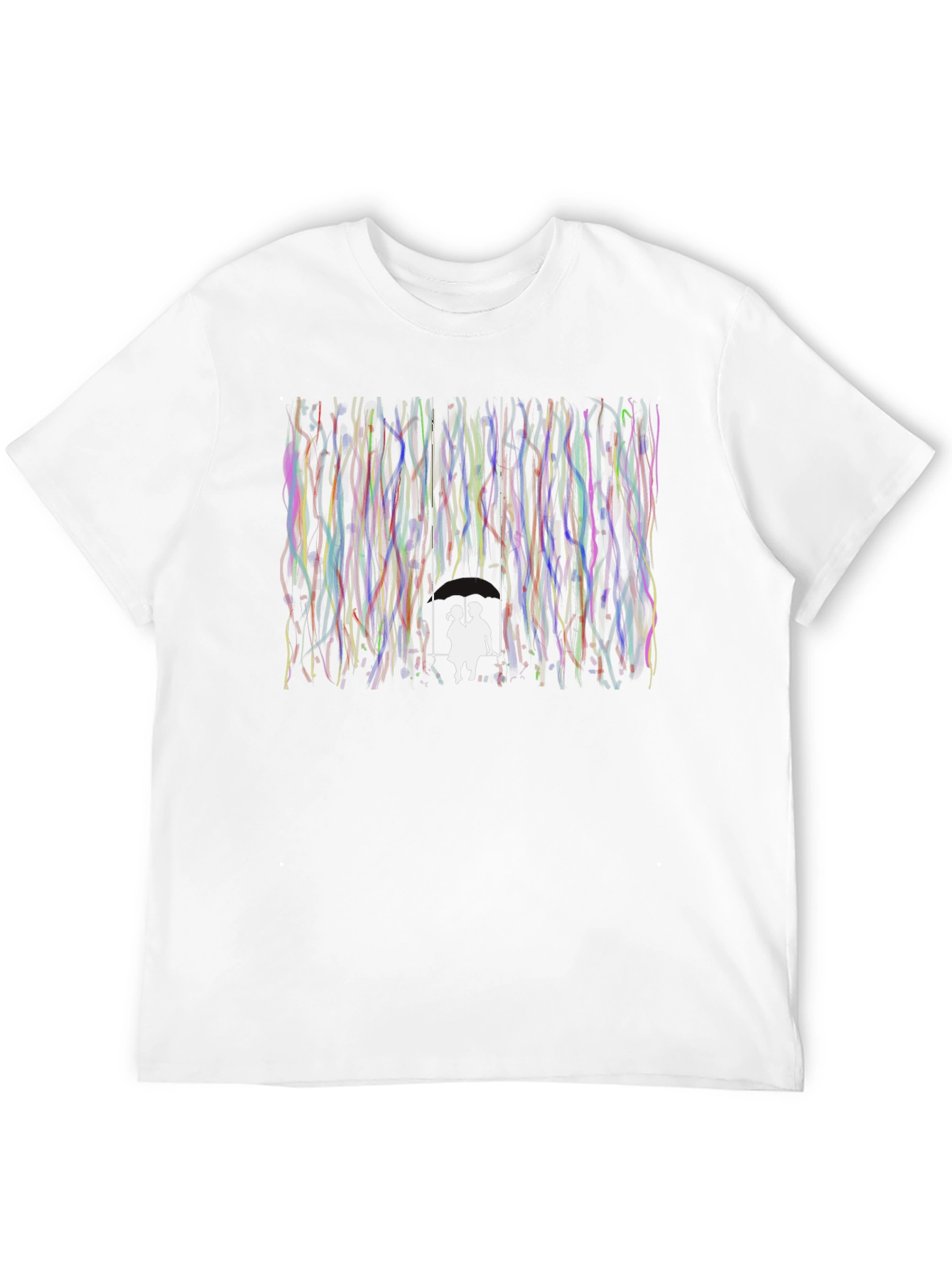 Couple on Swing Graphic Black T-Shirt