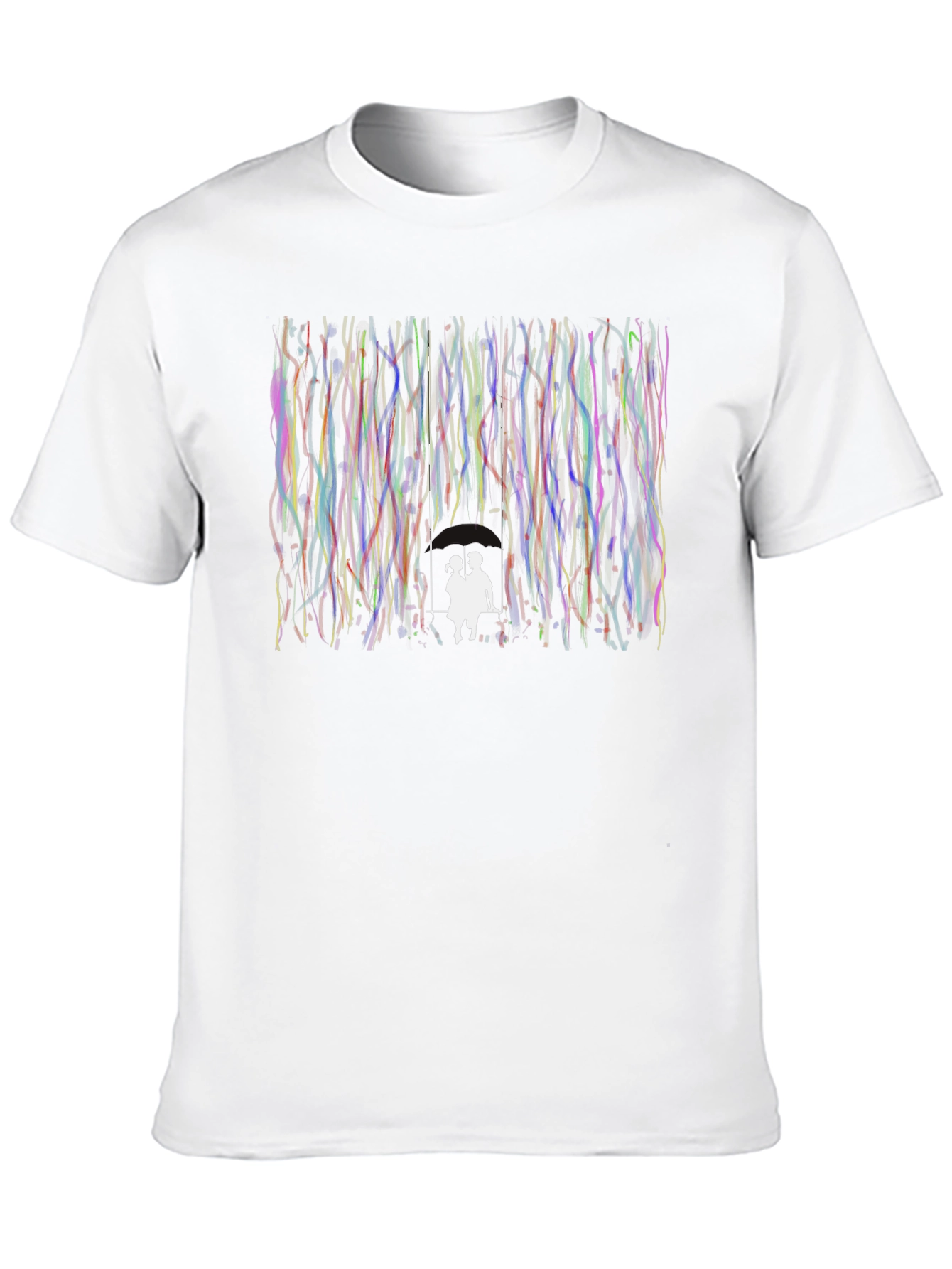 Couple on Swing Graphic Black T-Shirt