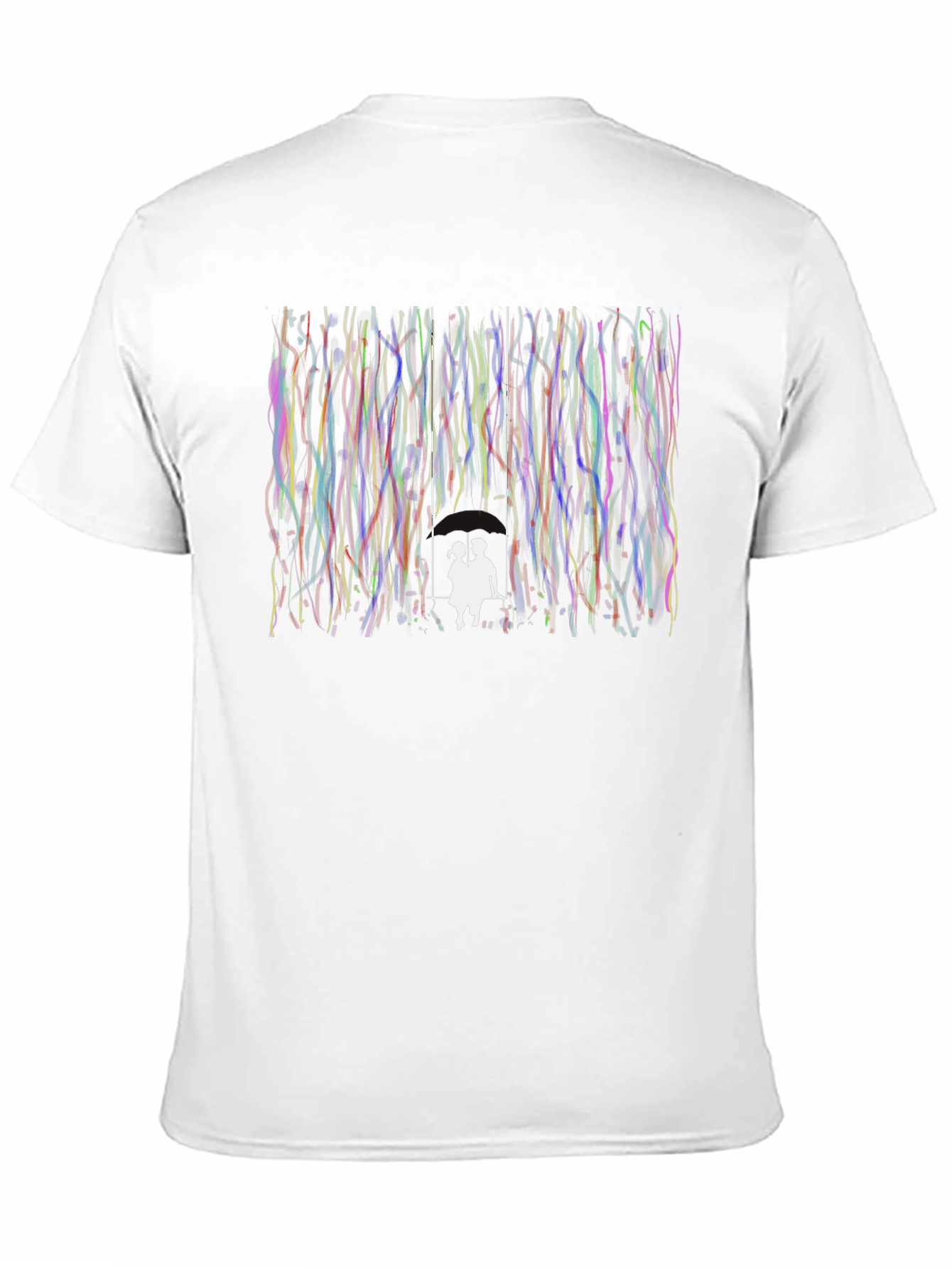 Couple on Swing Graphic Black T-Shirt
