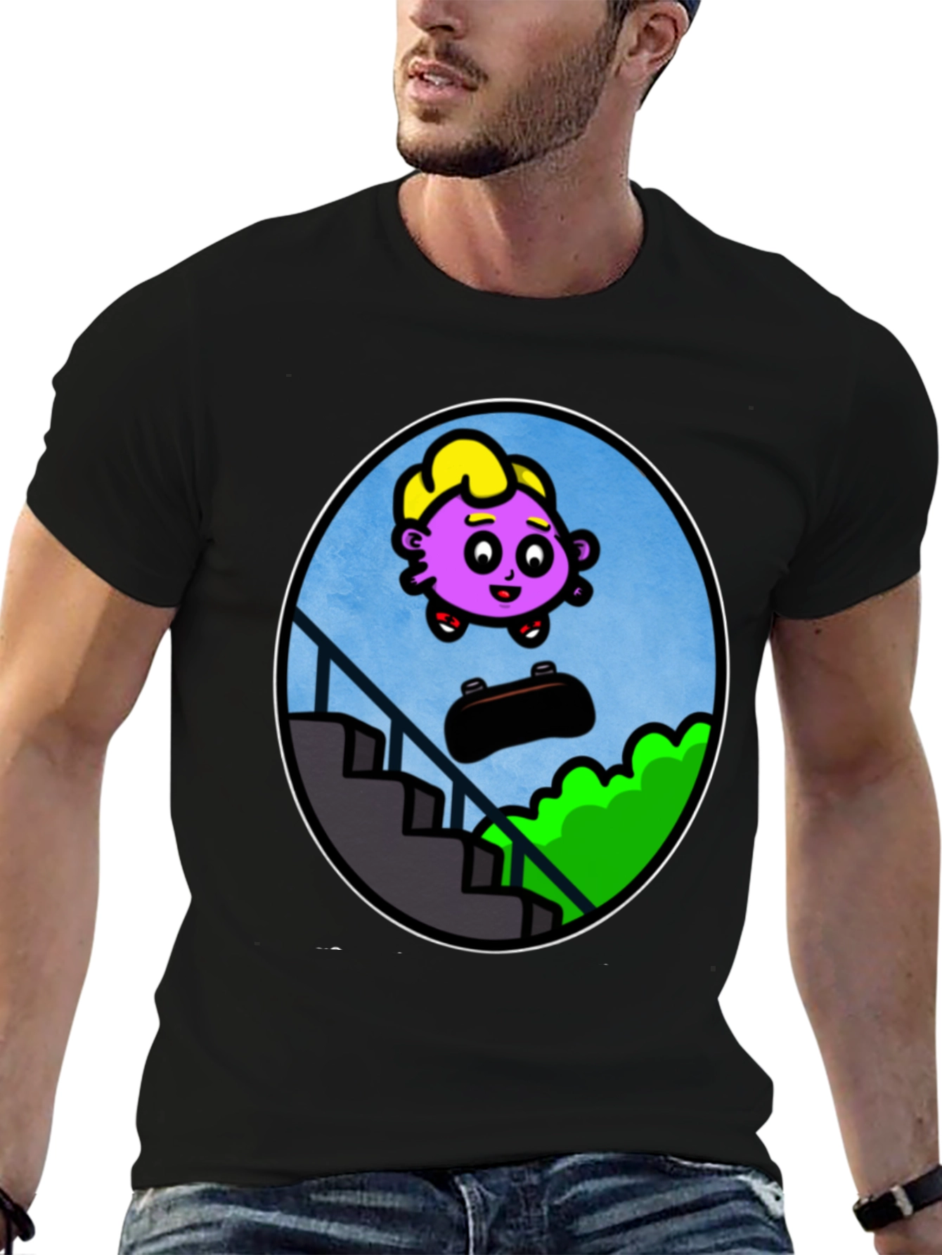 Cartoon Character Skateboard T-Shirt