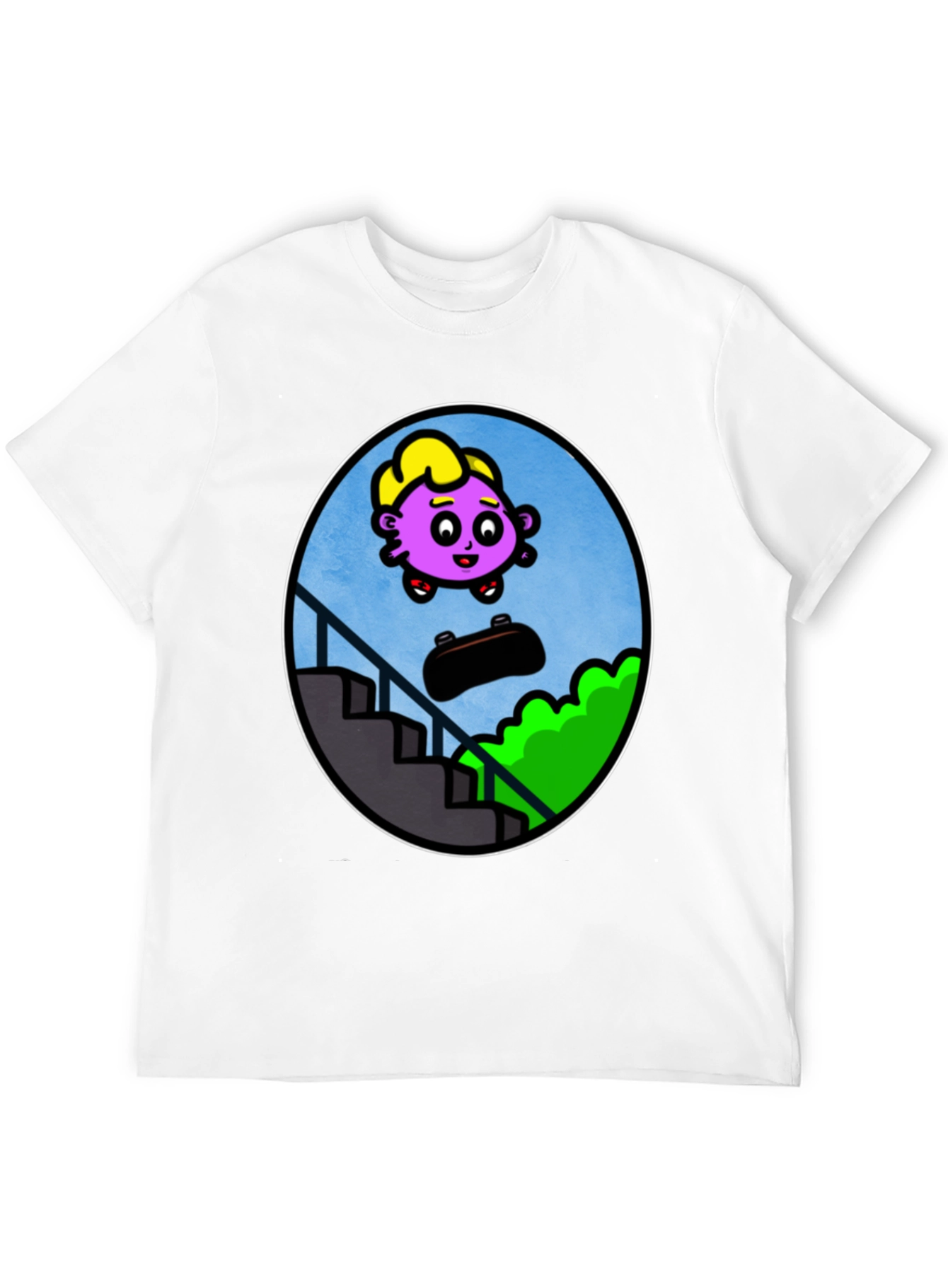 Cartoon Character Skateboard T-Shirt