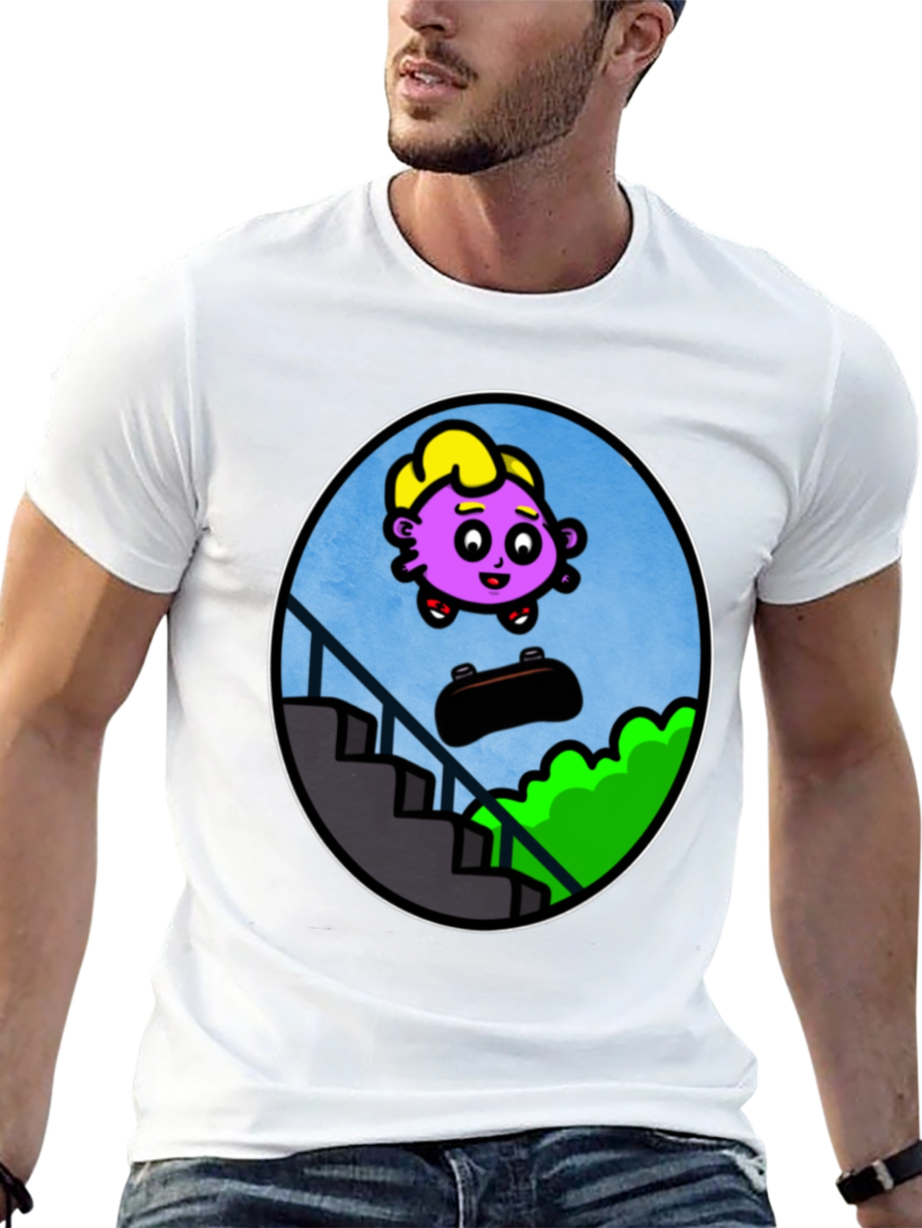 Cartoon Character Skateboard T-Shirt