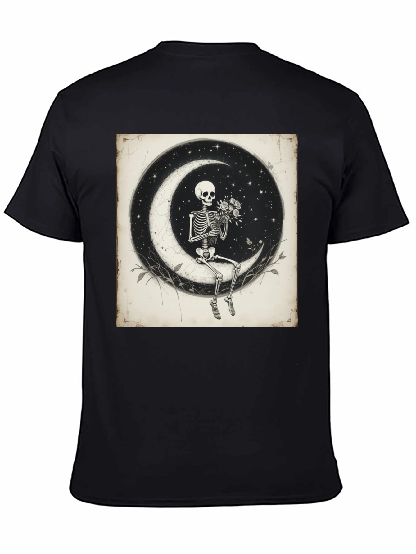 Moonlight Skeleton T-Shirt - Unique Gothic Design