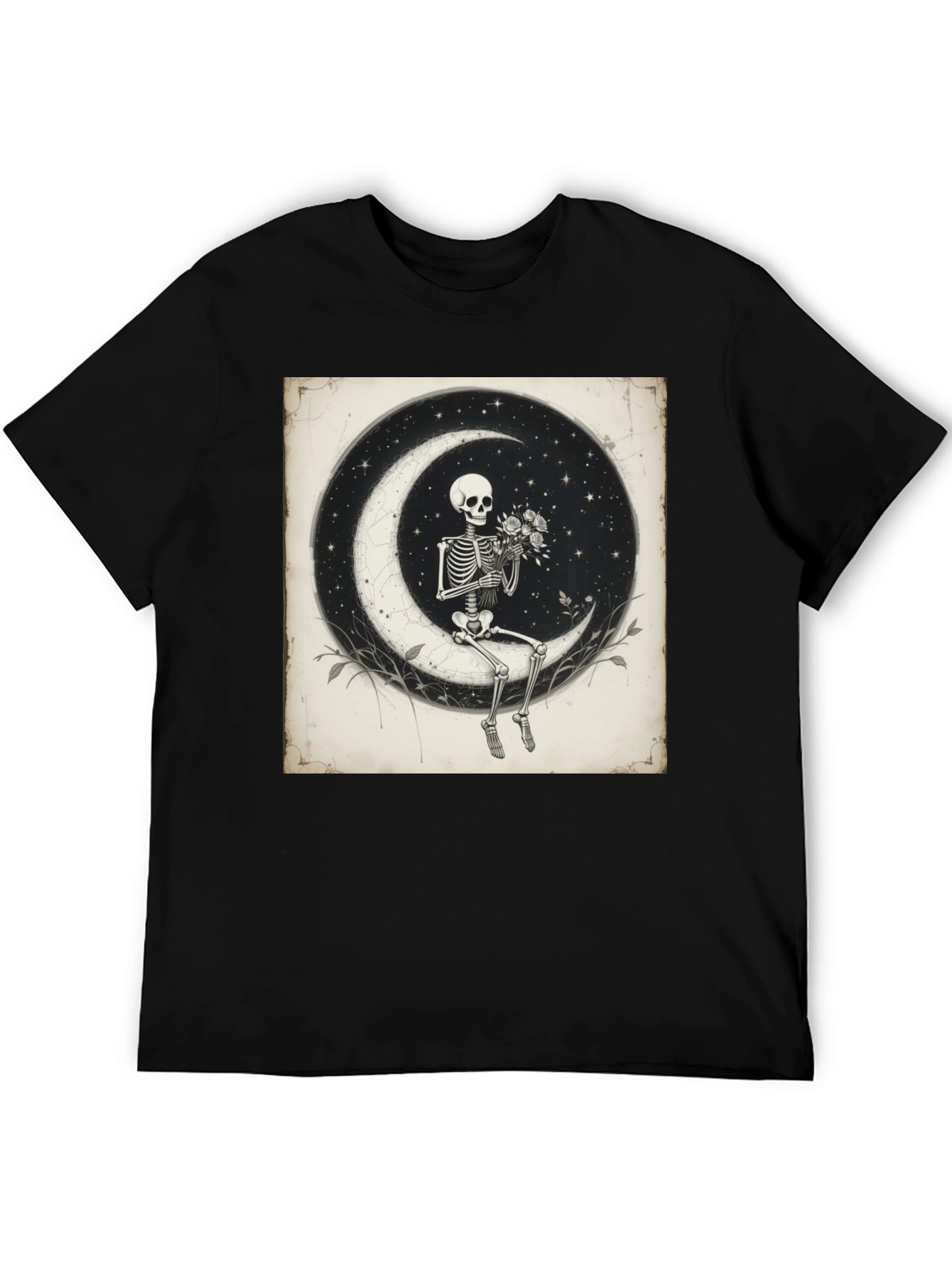 Moonlight Skeleton T-Shirt - Unique Gothic Design