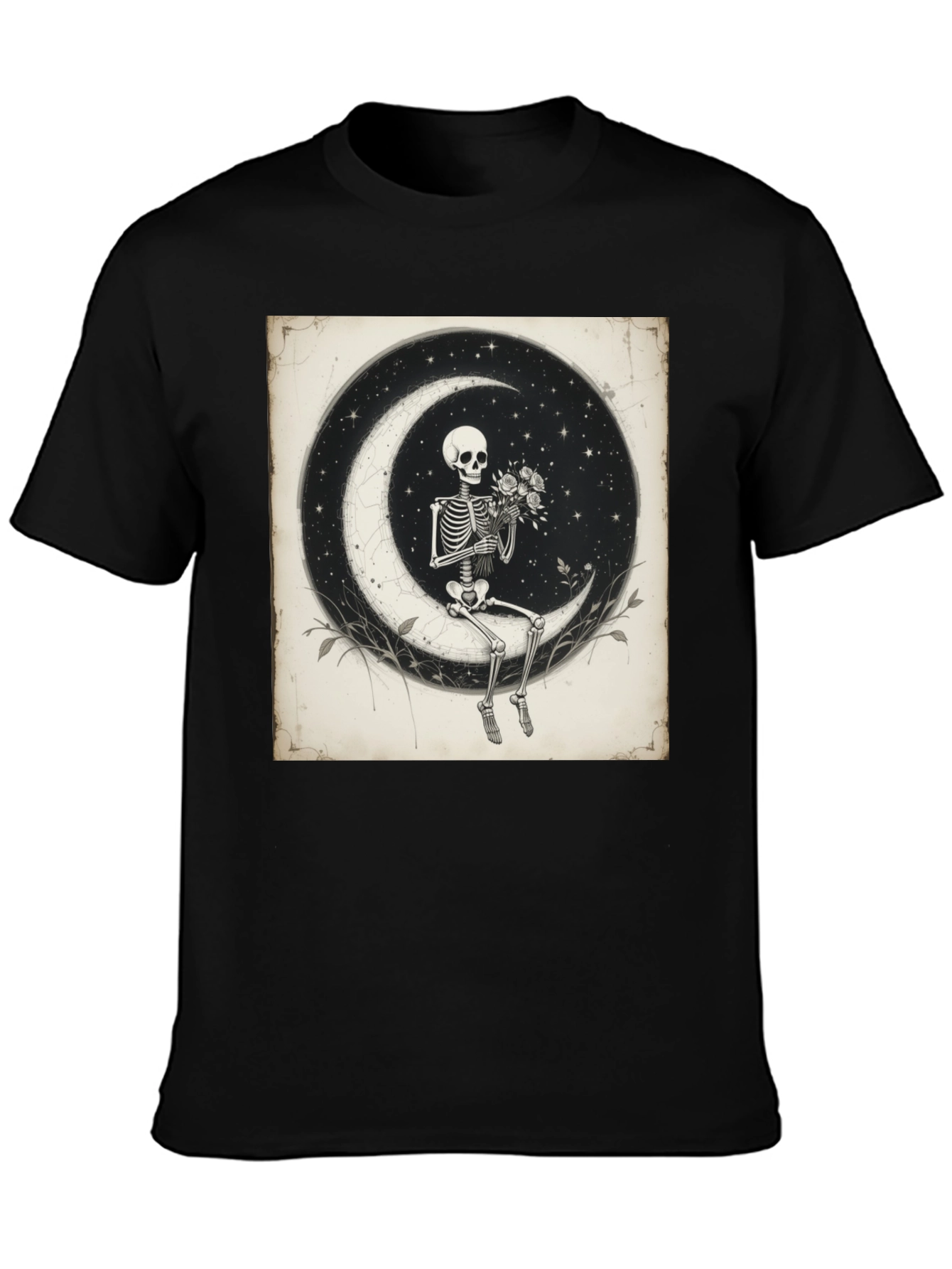 Moonlight Skeleton T-Shirt - Unique Gothic Design