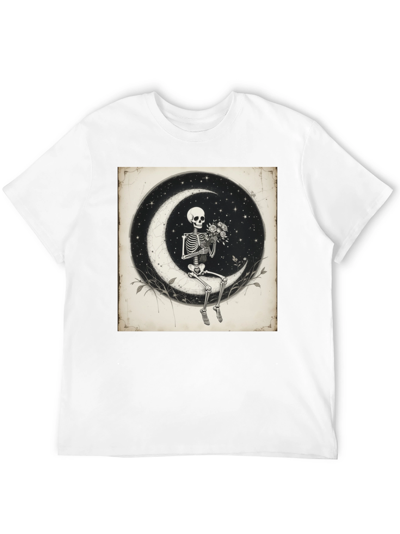 Moonlight Skeleton T-Shirt - Unique Gothic Design