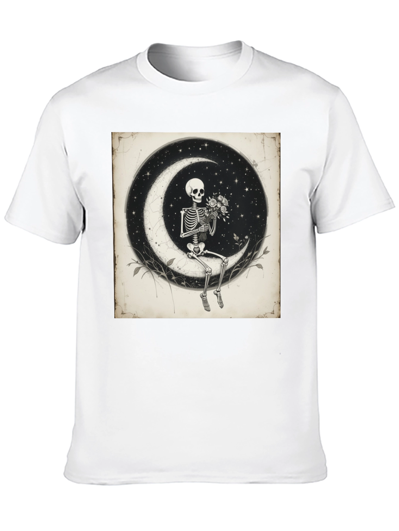 Moonlight Skeleton T-Shirt - Unique Gothic Design