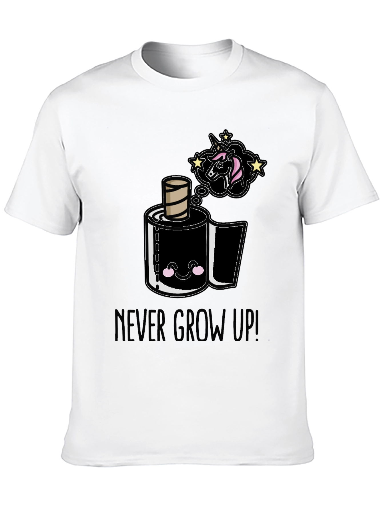 Never Grow Up Cartoon Toilet Paper T-Shirt