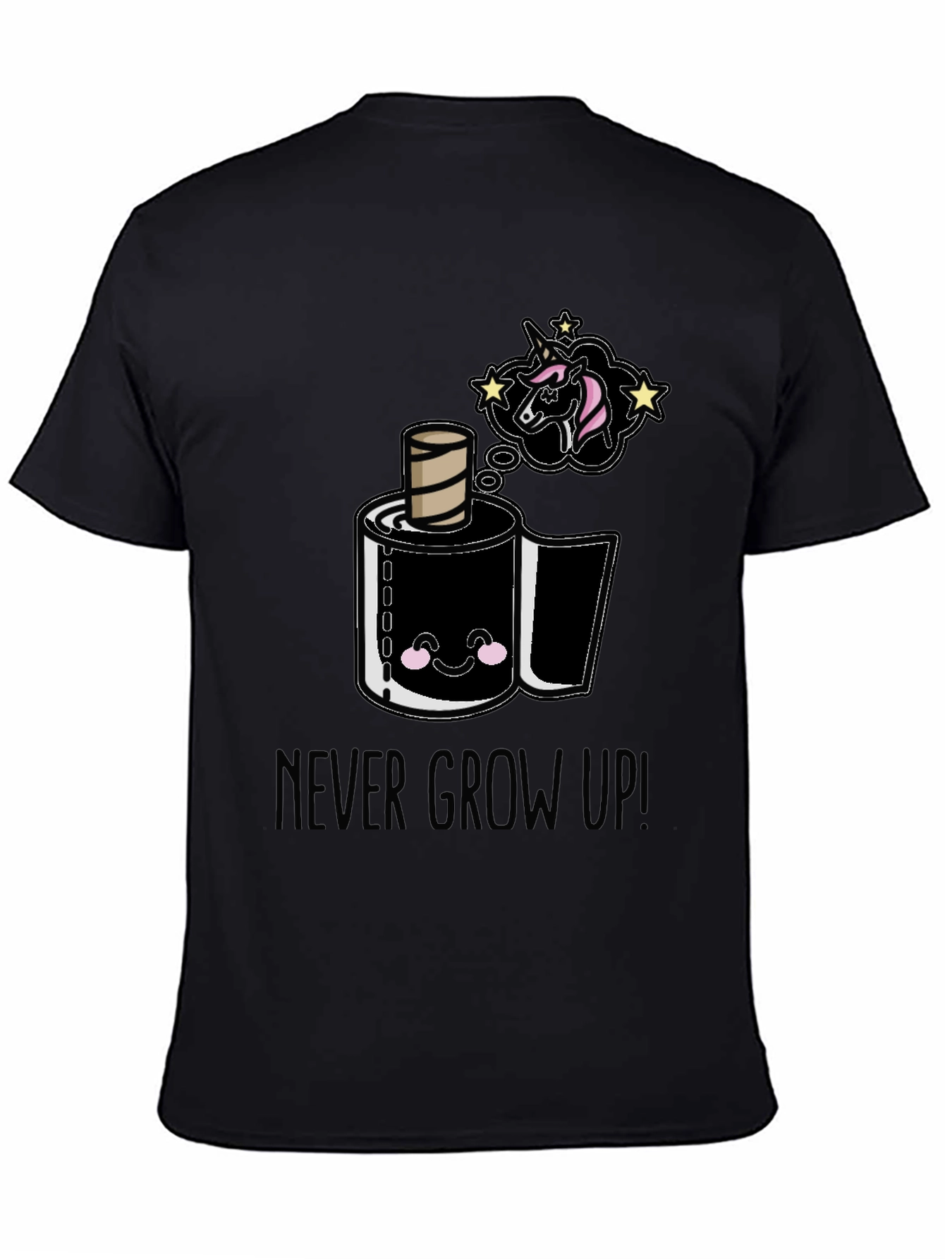 Never Grow Up Cartoon Toilet Paper T-Shirt