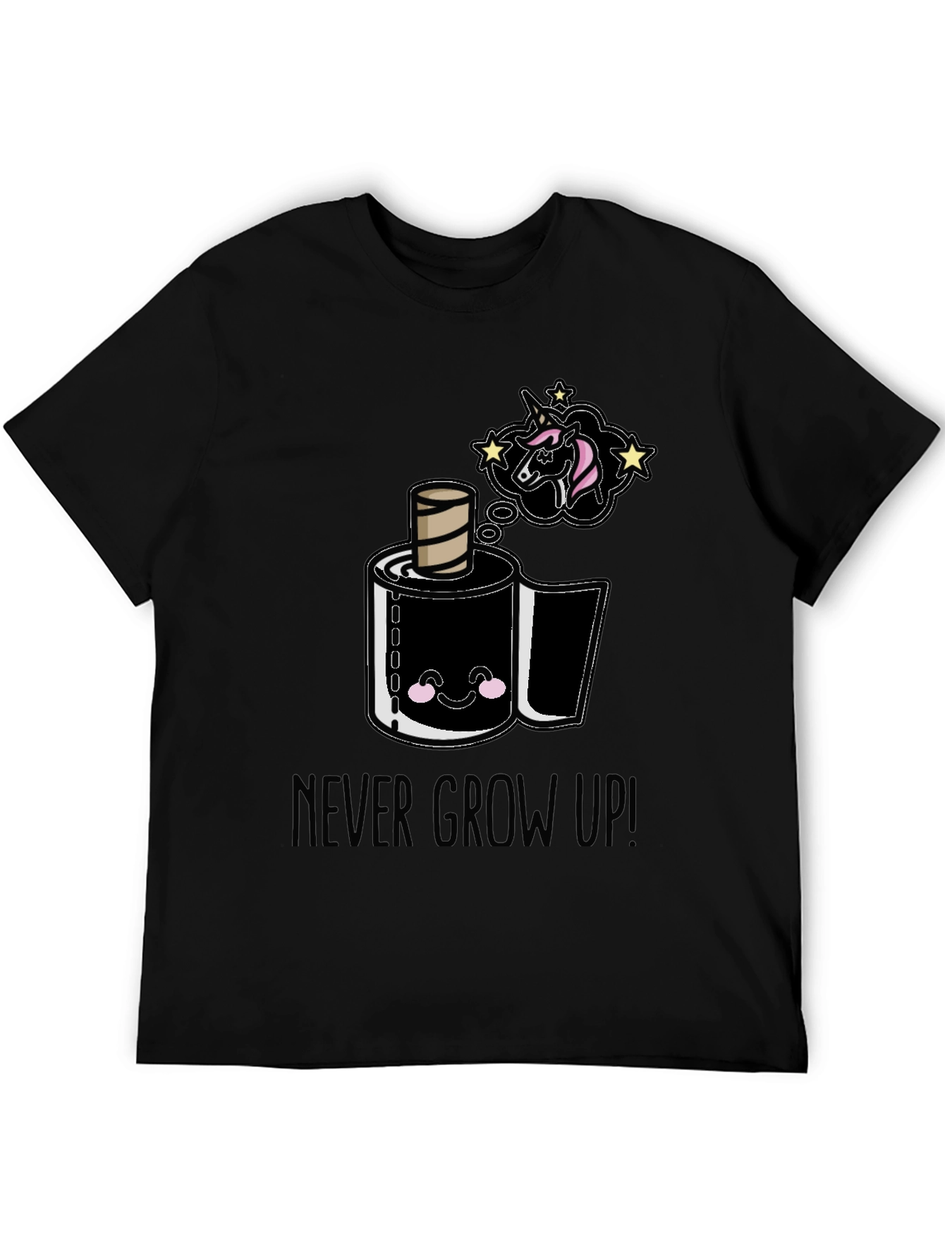 Never Grow Up Cartoon Toilet Paper T-Shirt