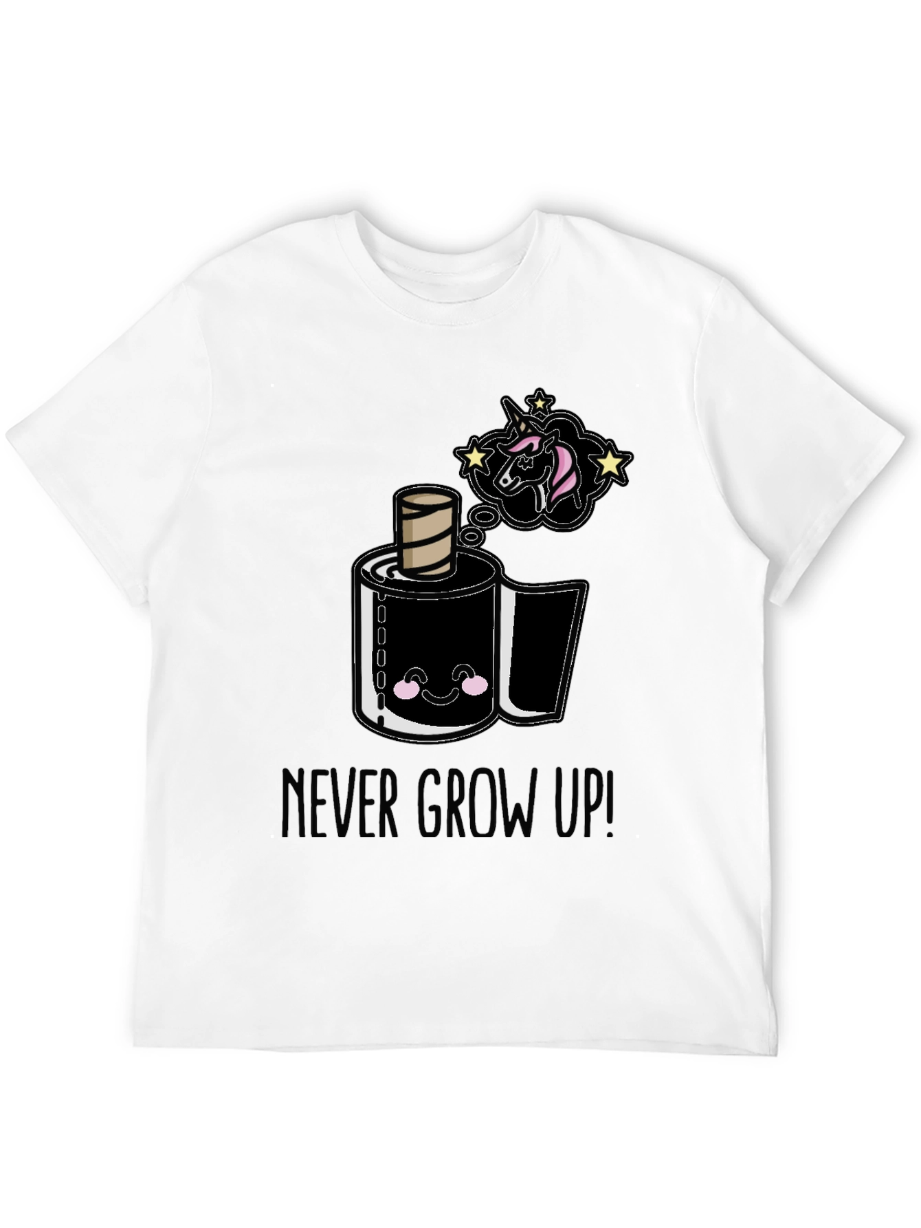 Never Grow Up Cartoon Toilet Paper T-Shirt