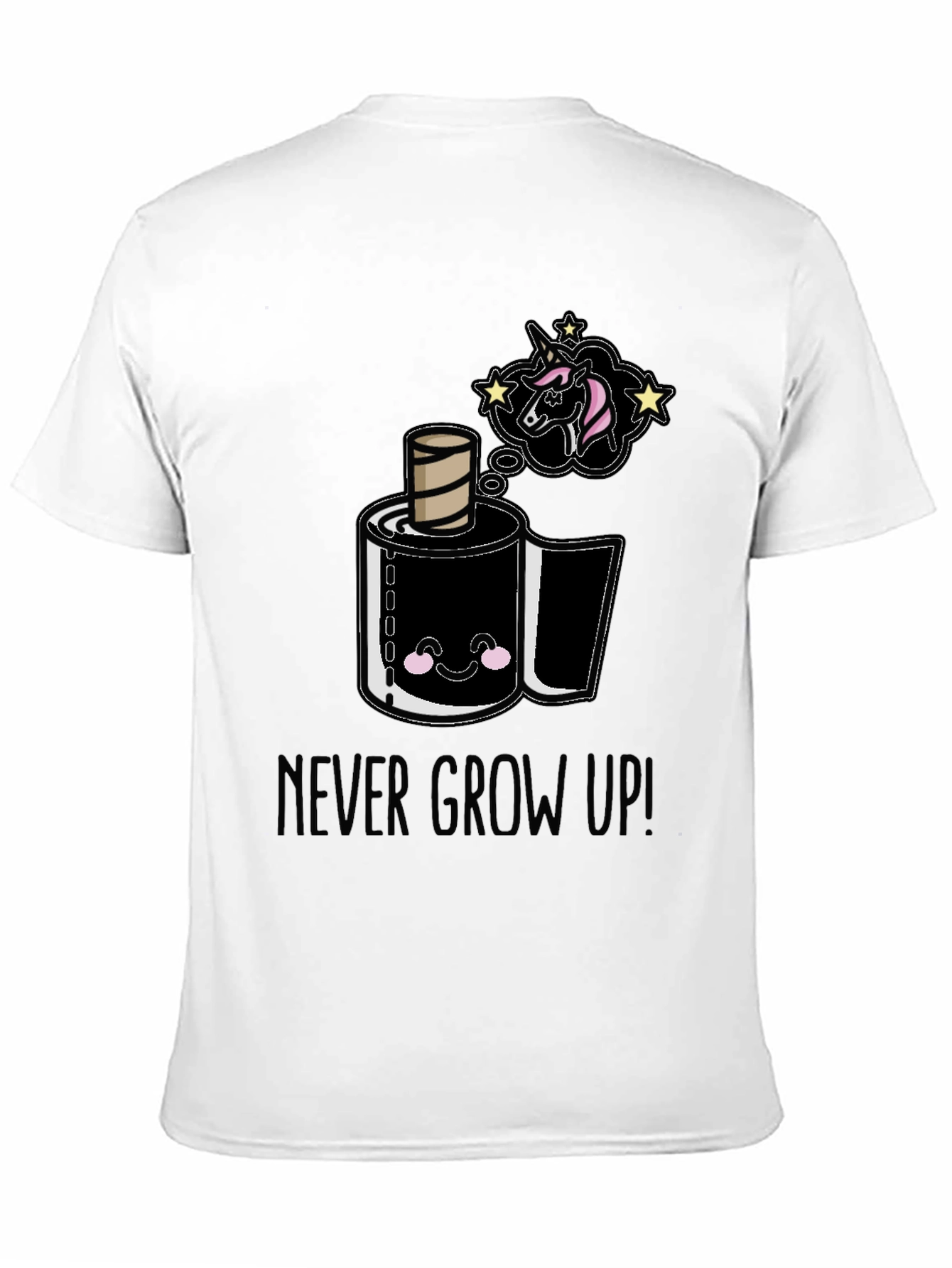 Never Grow Up Cartoon Toilet Paper T-Shirt