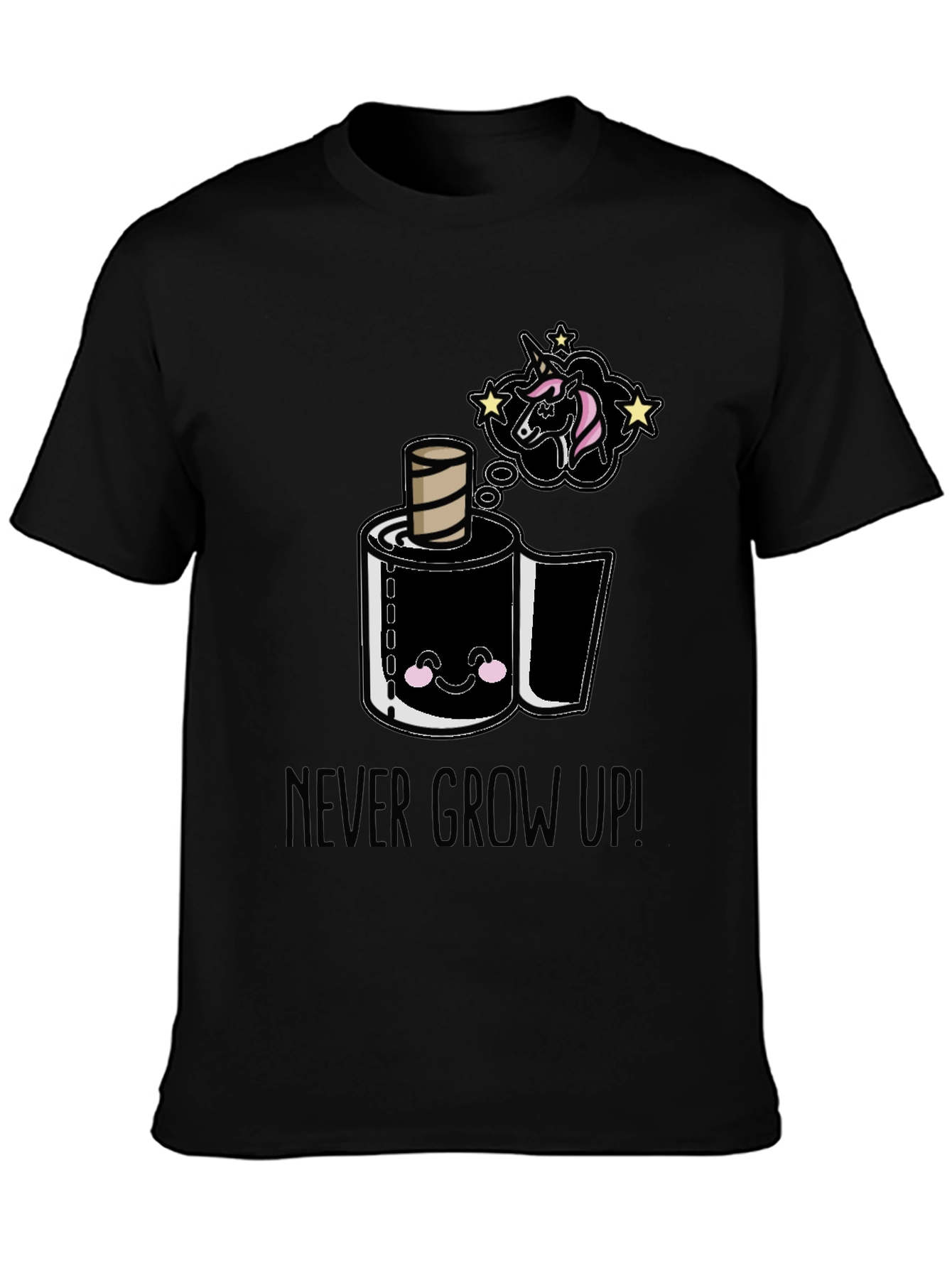 Never Grow Up Cartoon Toilet Paper T-Shirt