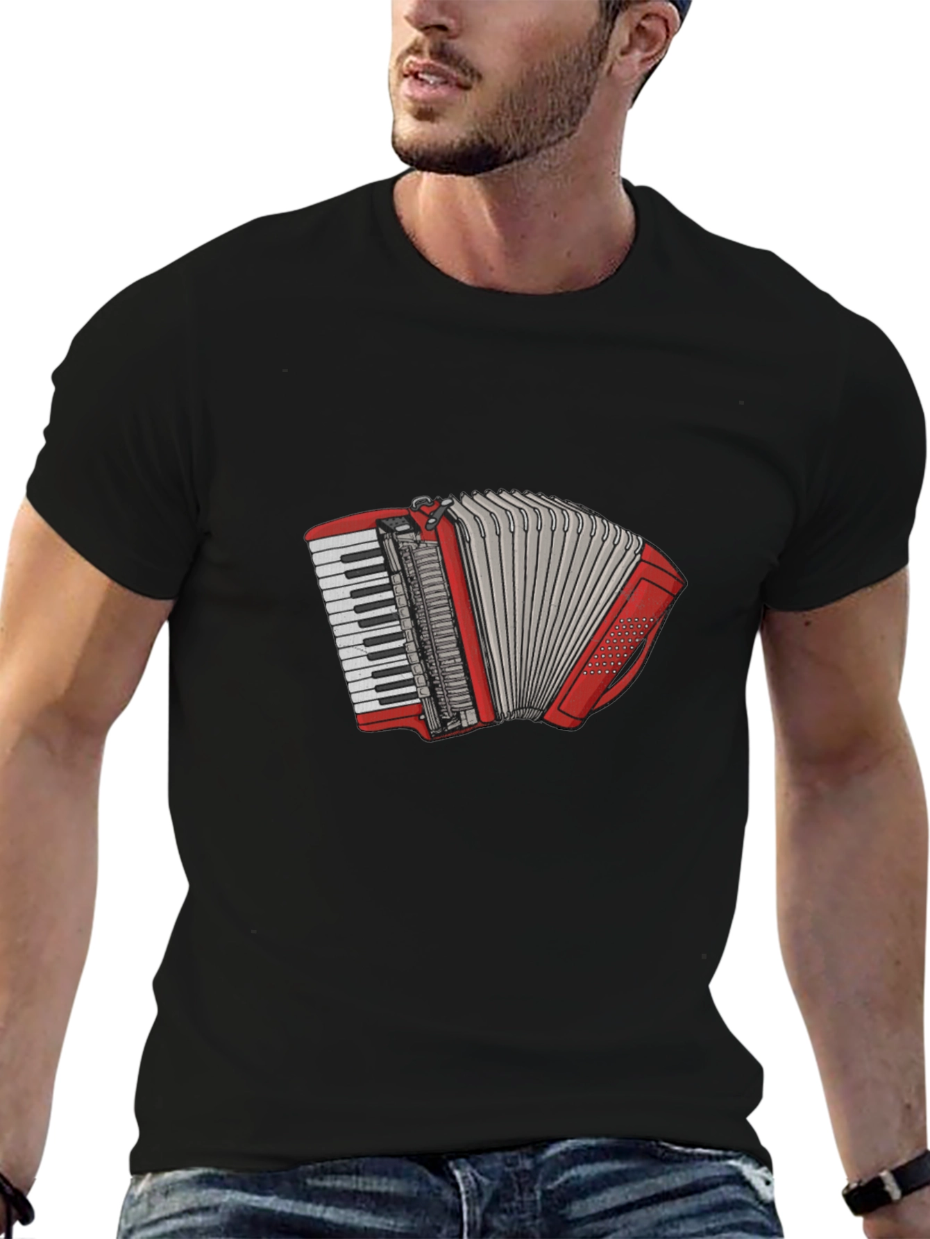 Accordion Graphic T-Shirt - Musician Tee