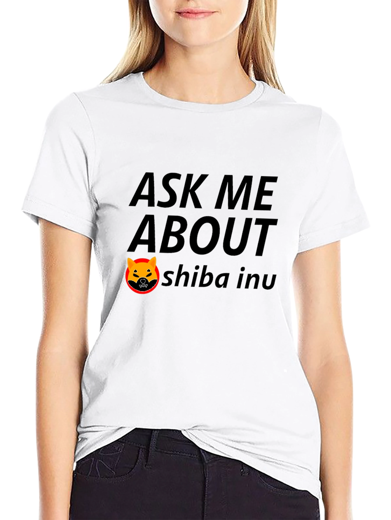 Ask Me About Shiba Inu Black T-Shirt