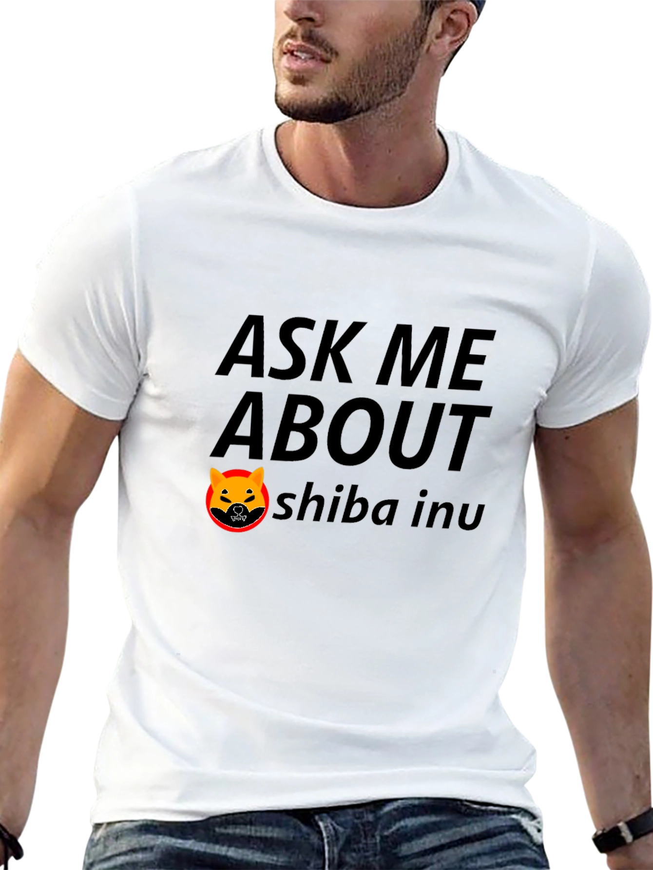 Ask Me About Shiba Inu Black T-Shirt