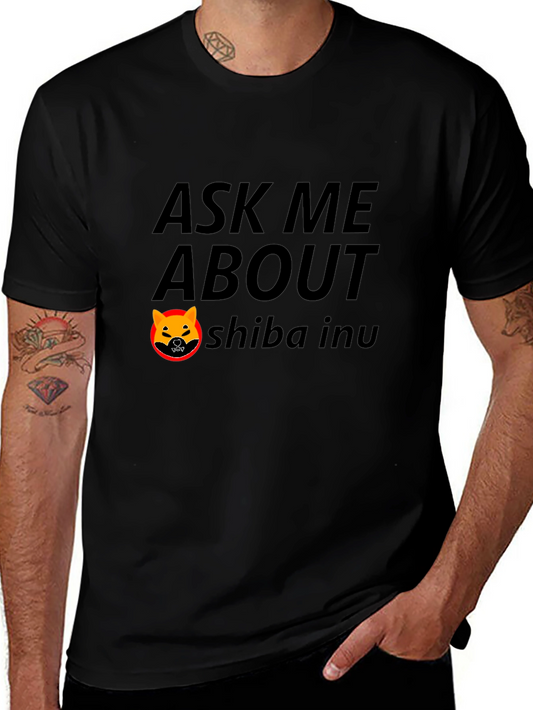 Ask Me About Shiba Inu Black T-Shirt