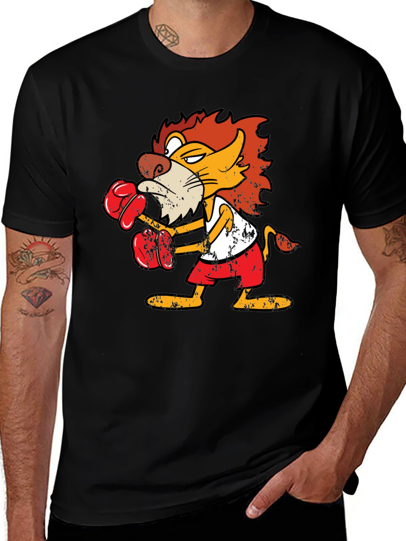 Boxing Lion Graphic T-Shirt
