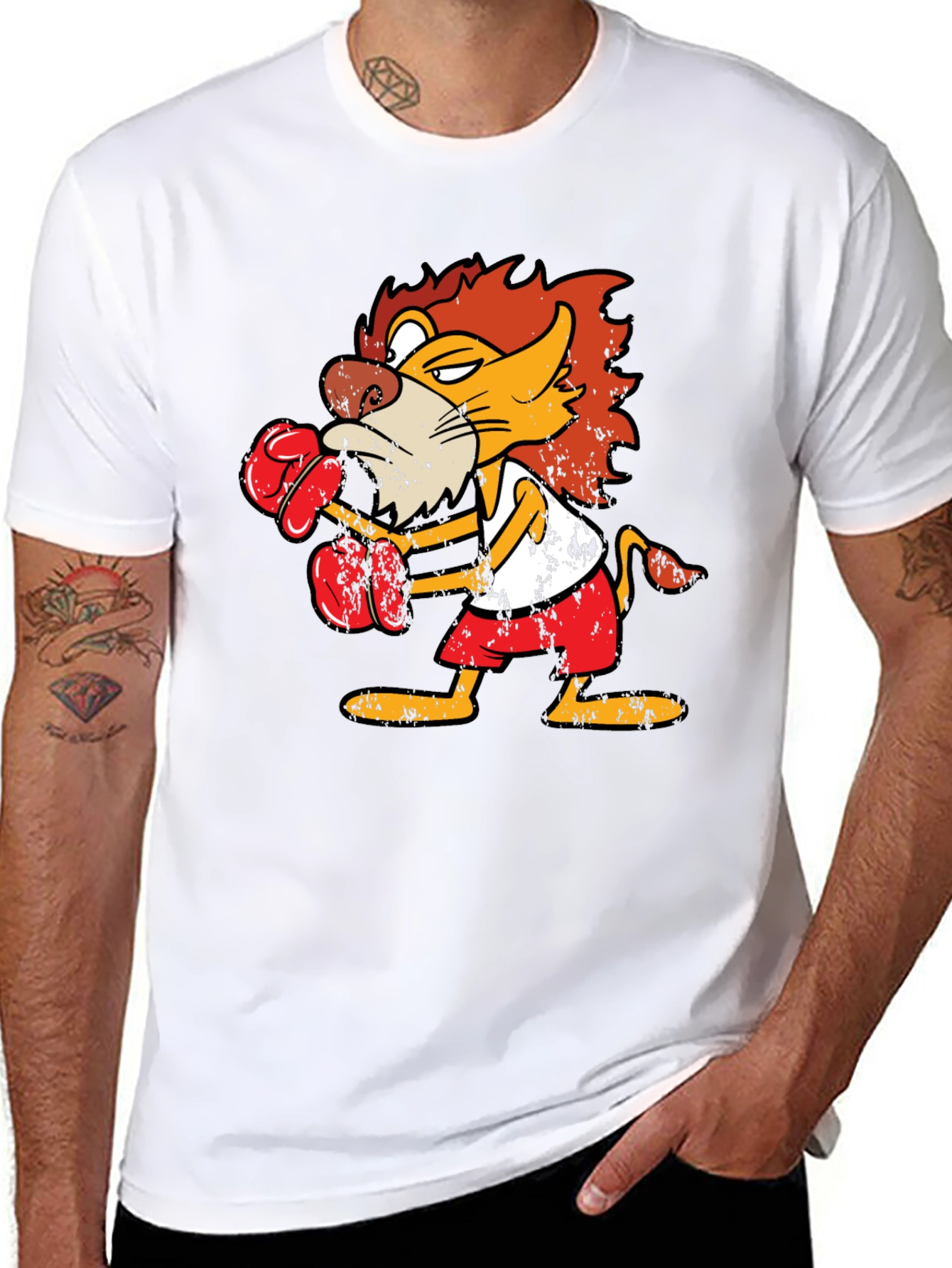 Boxing Lion Graphic T-Shirt