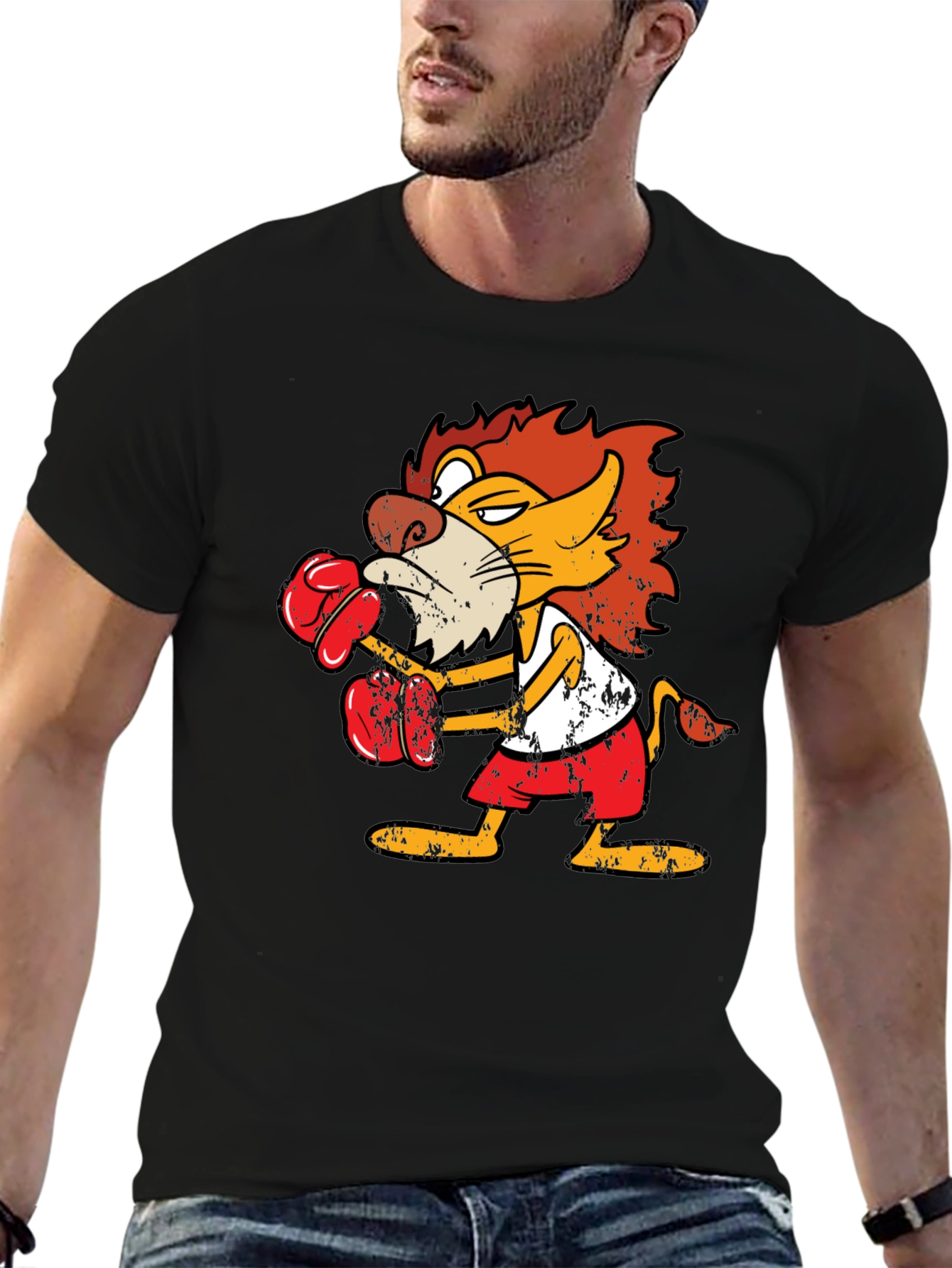 Boxing Lion Graphic T-Shirt
