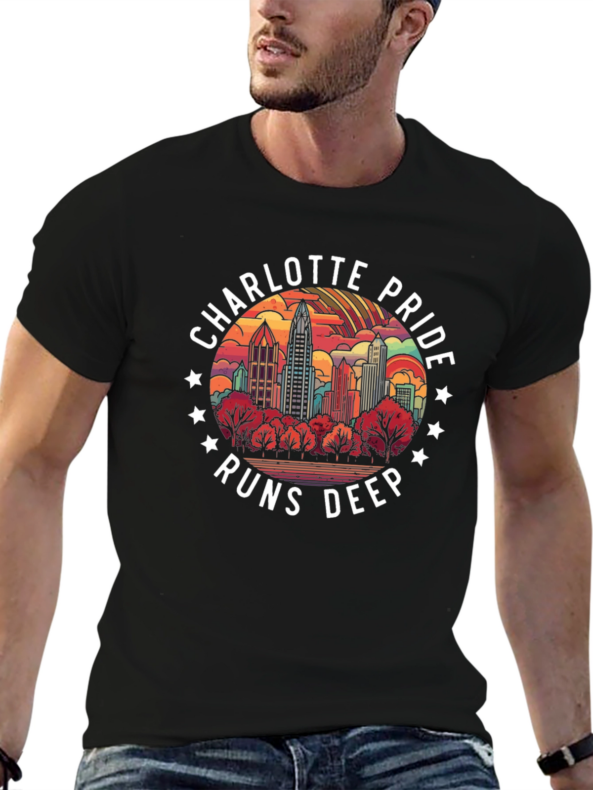 Charlotte Pride Runs Deep Graphic T-Shirt