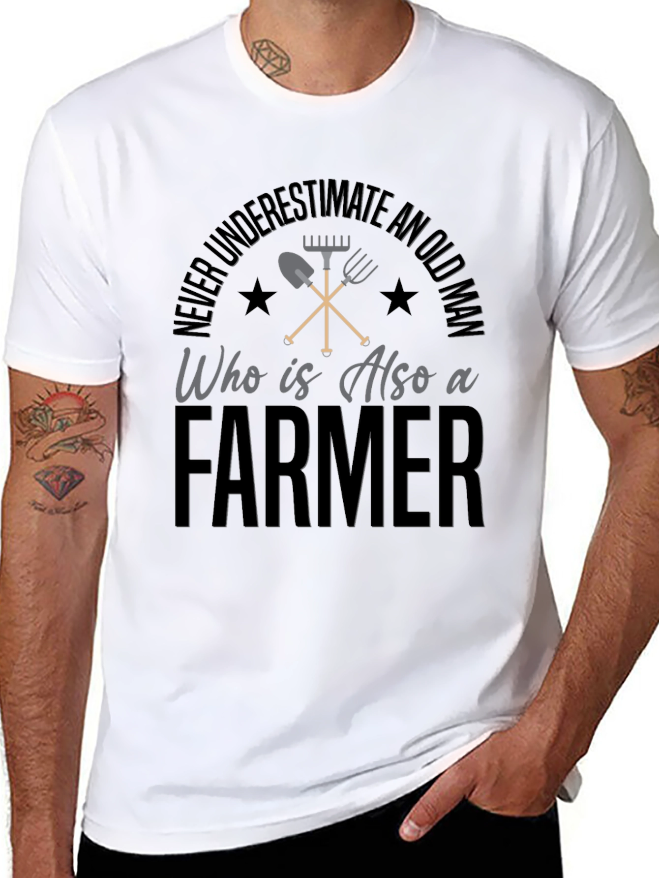 Never Underestimate An Old Man Farmer T-Shirt