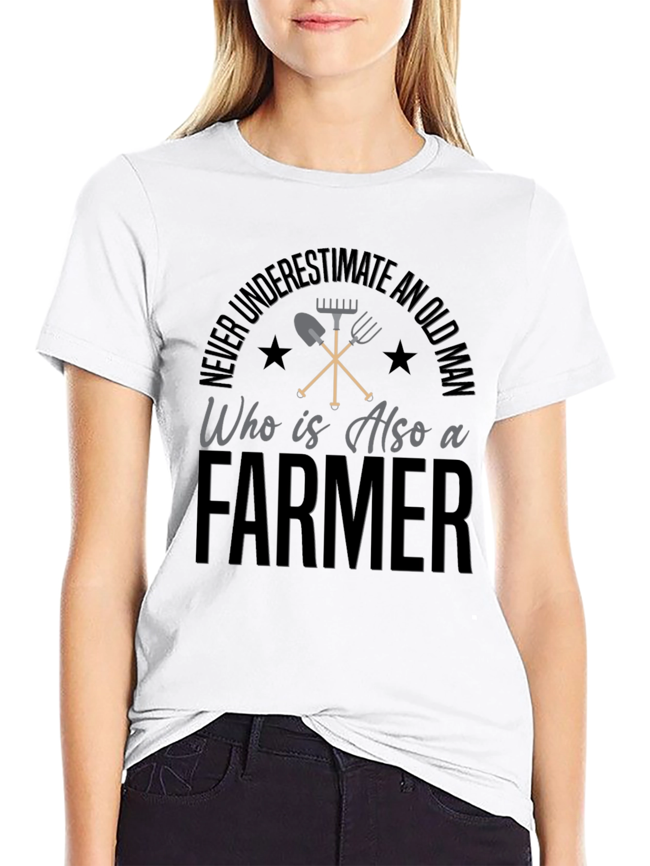 Never Underestimate An Old Man Farmer T-Shirt