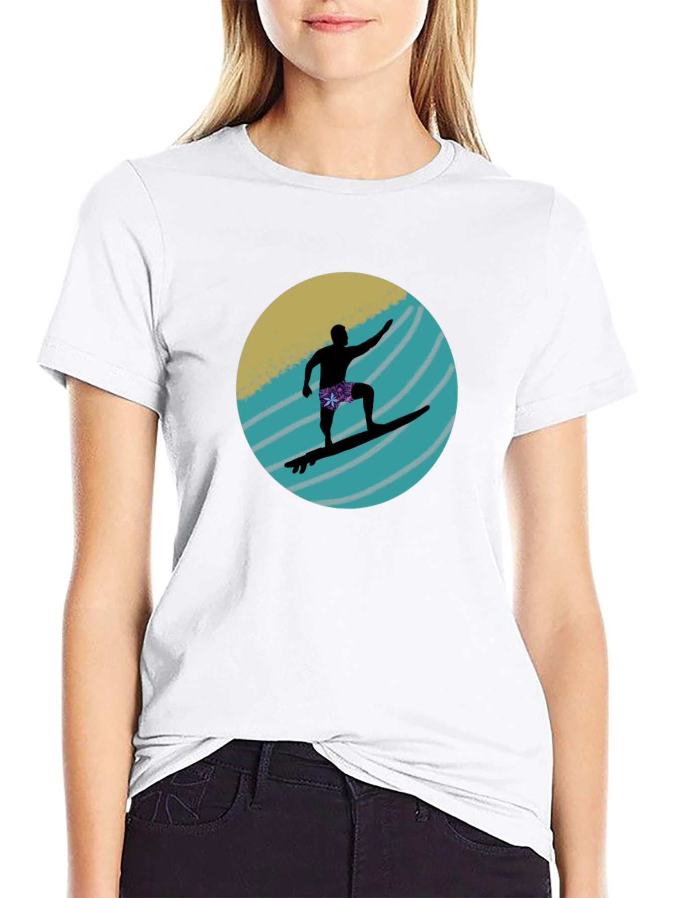 Surfer Silhouette Graphic Tee