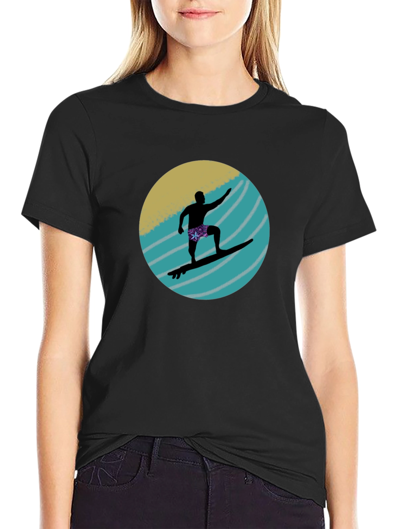 Surfer Silhouette Graphic Tee