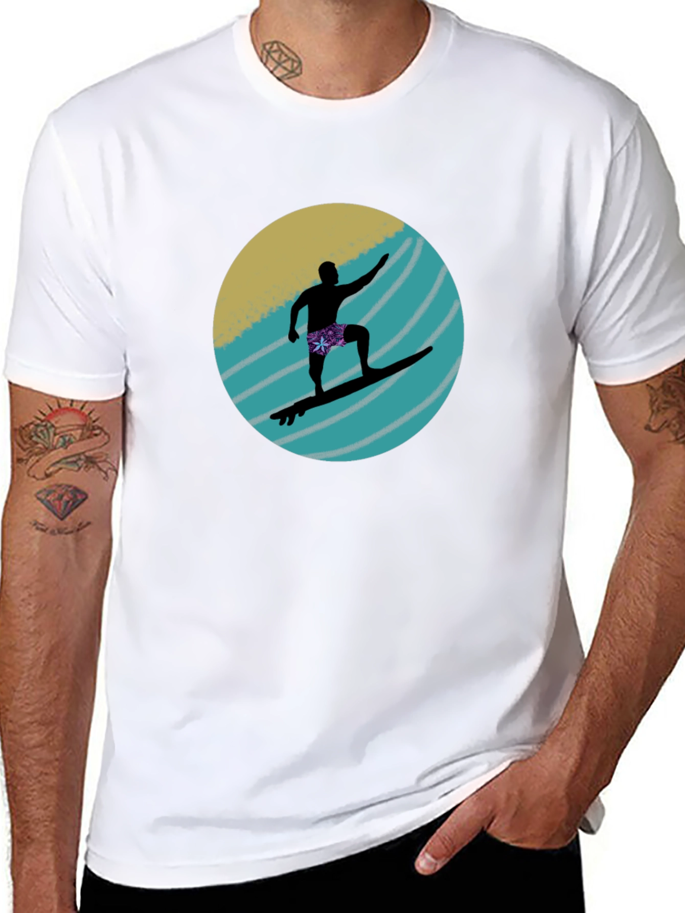 Surfer Silhouette Graphic Tee