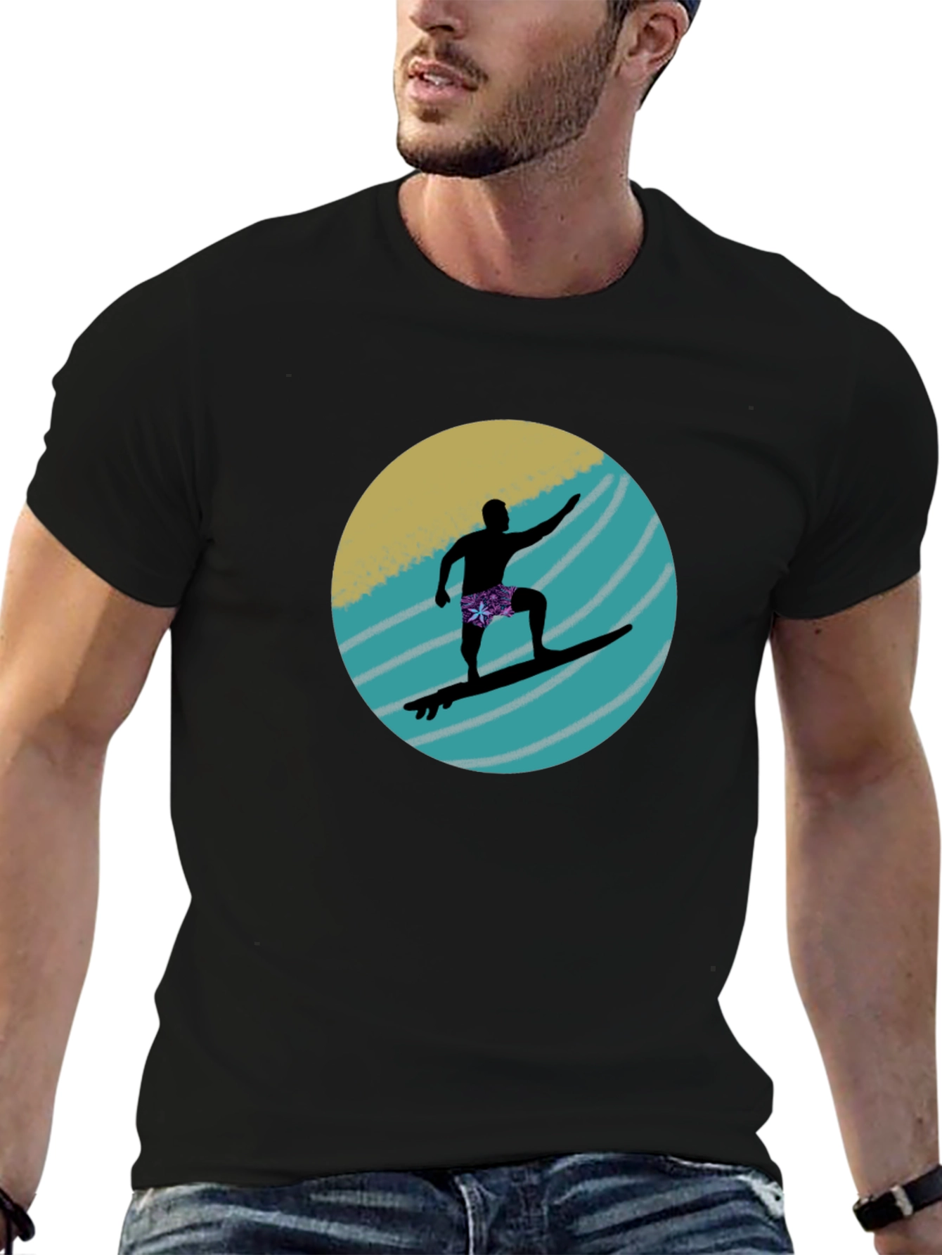 Surfer Silhouette Graphic Tee
