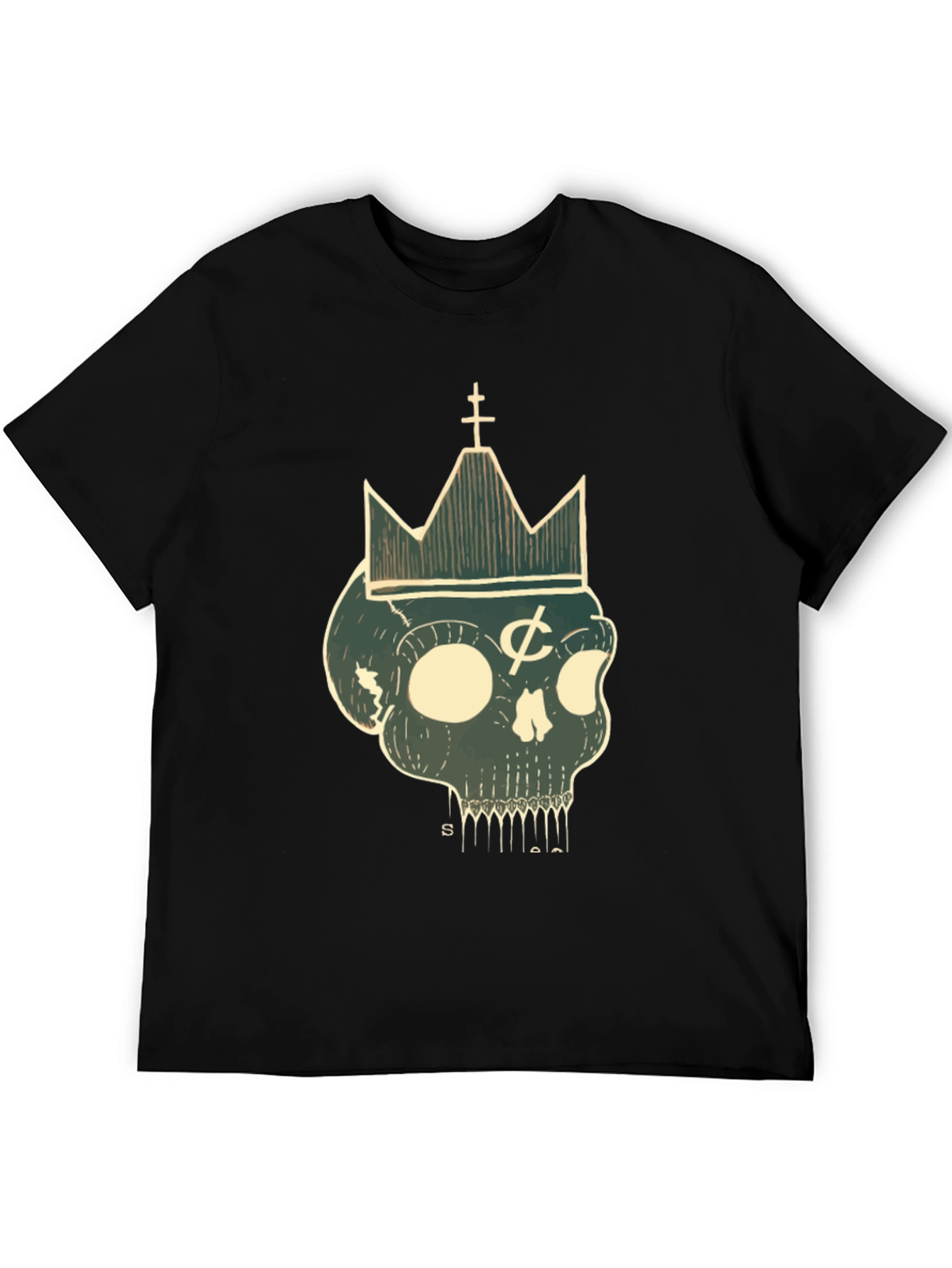 Skull Crown Graphic Tee - Black