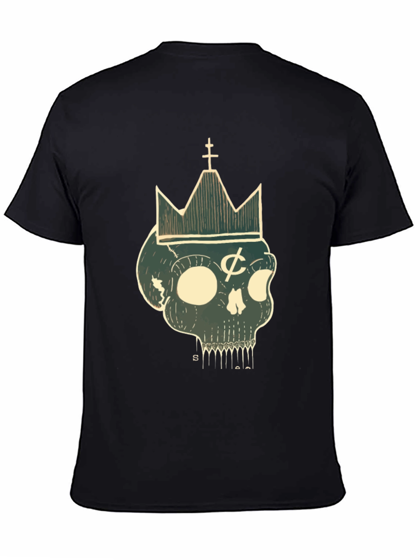 Skull Crown Graphic Tee - Black